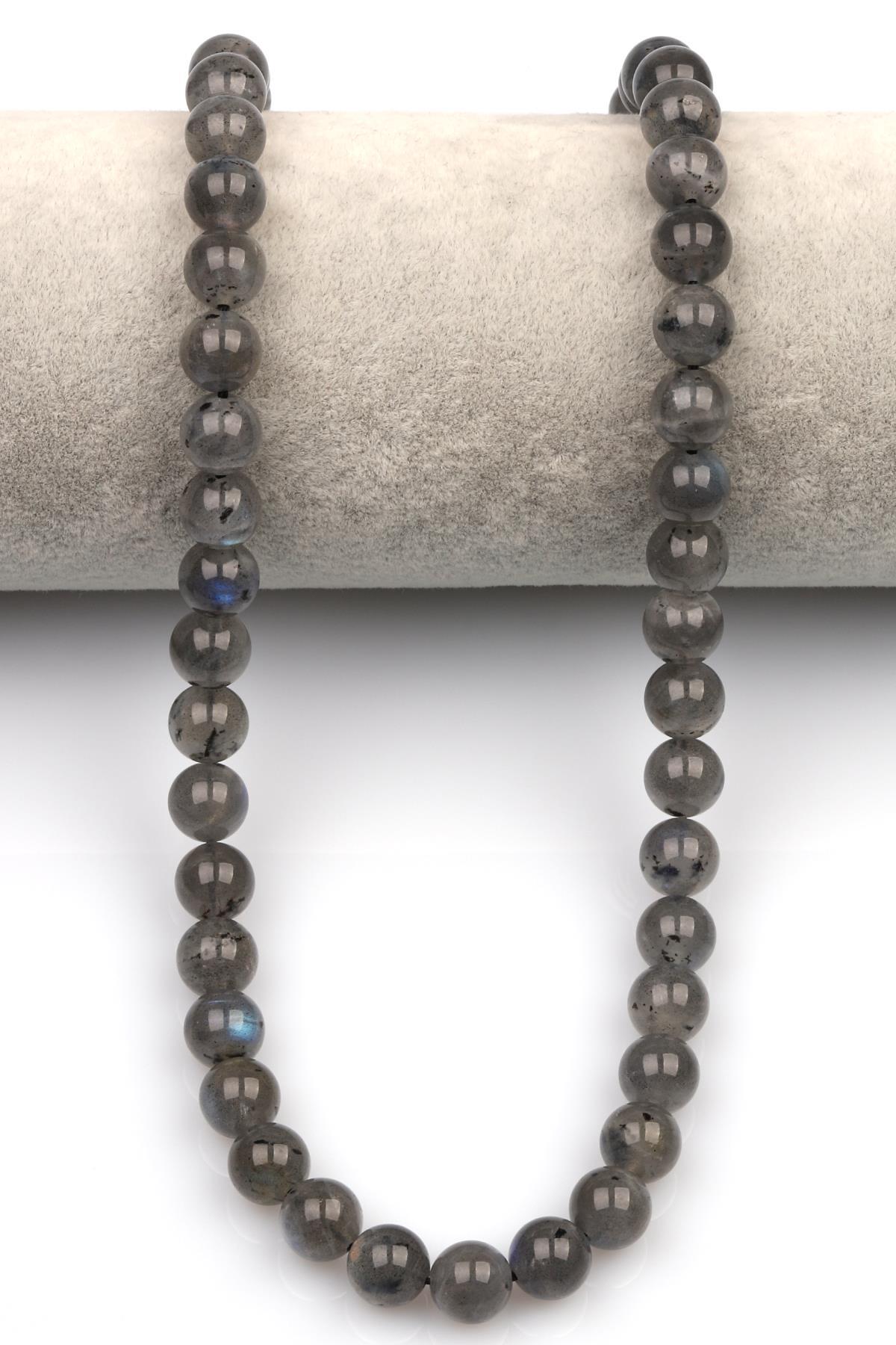 Labradorit (A Kalite) Doğaltaş Dizi 8 mm Küre Kesim