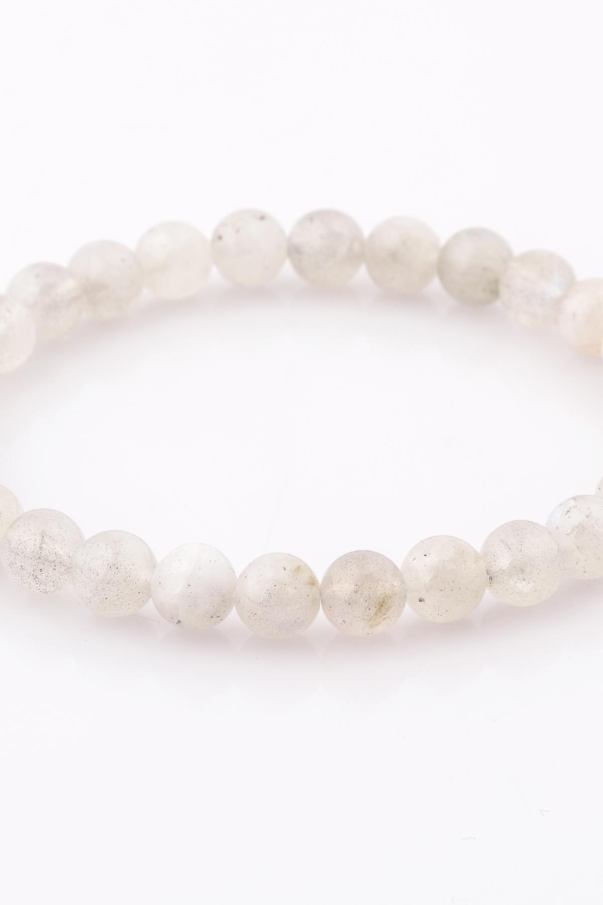 Labradorit ( AA Kalite ) Doğal Taş Bileklik 6 mm Küre Kesim