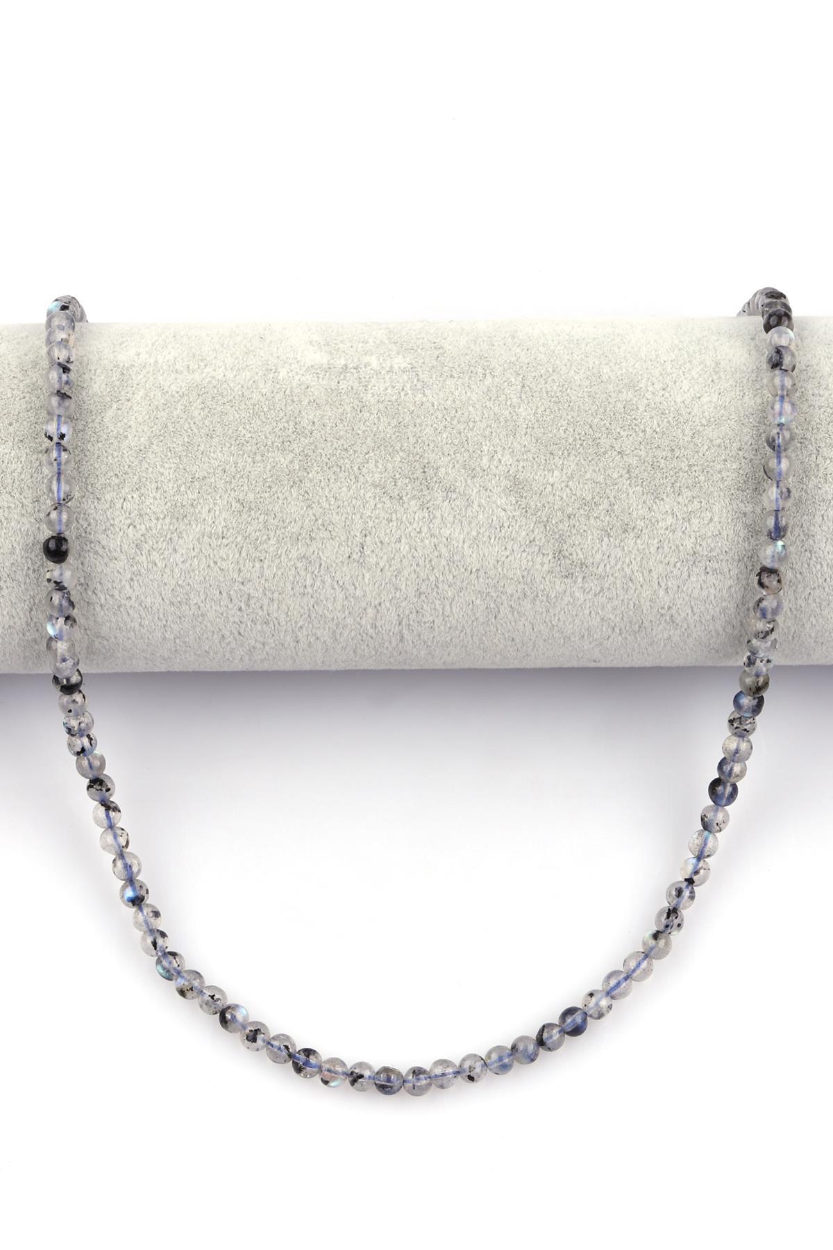 Labradorit ( AA Kalite ) Doğal Taş Dizi 4 mm Küre Kesim