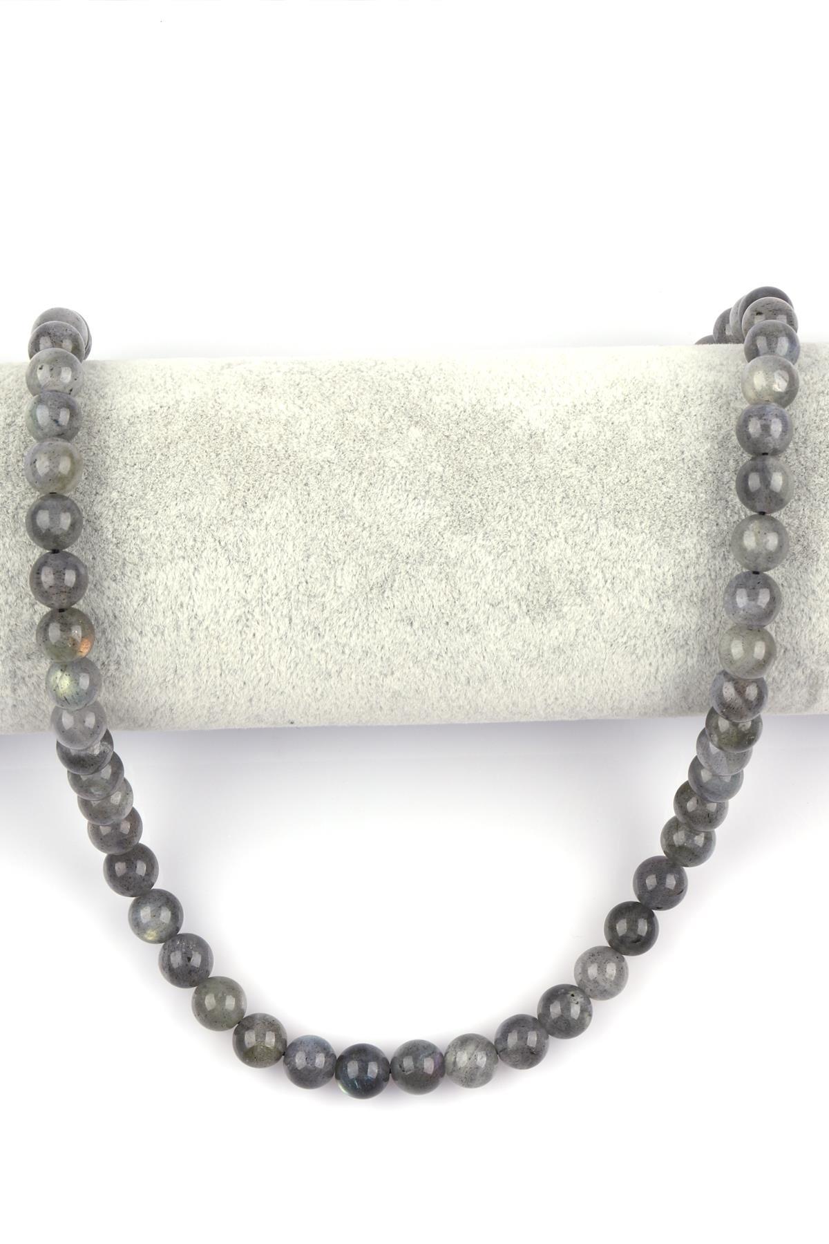 Labradorit ( AA Kalite ) Doğal Taş Dizi 8 mm Küre Kesim