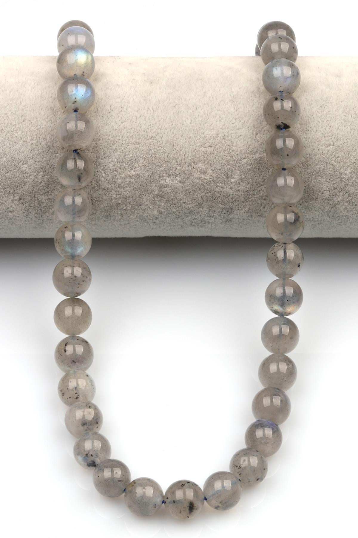 Labradorit (AA Kalite) Doğaltaş Dizi 10 mm Küre Kesim