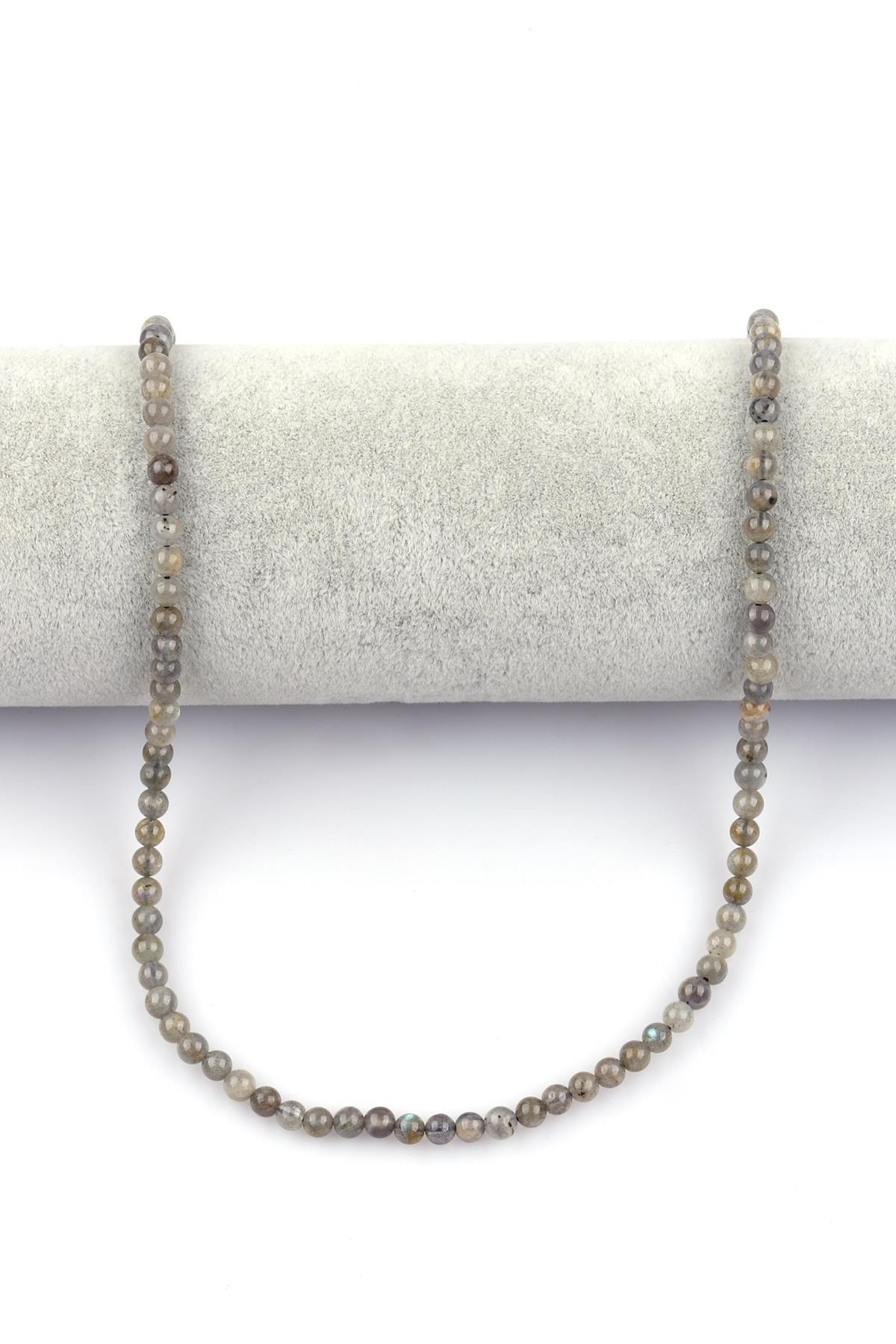 Labradorit ( AB Kalite ) Doğal Taş Dizi 4 mm Küre Kesim