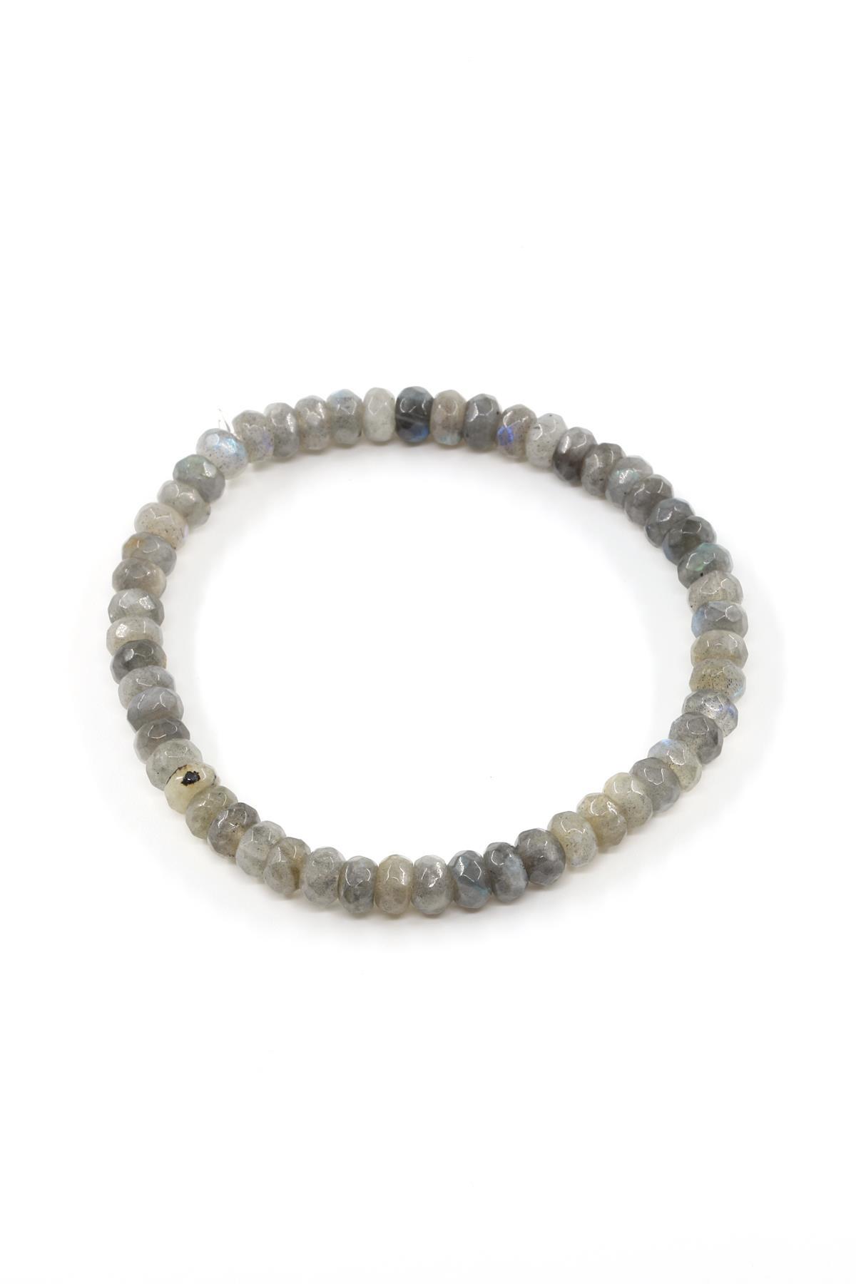 Labradorit Doğal Taş Bileklik 4 x 6 mm Fasetli Rondel Kesim