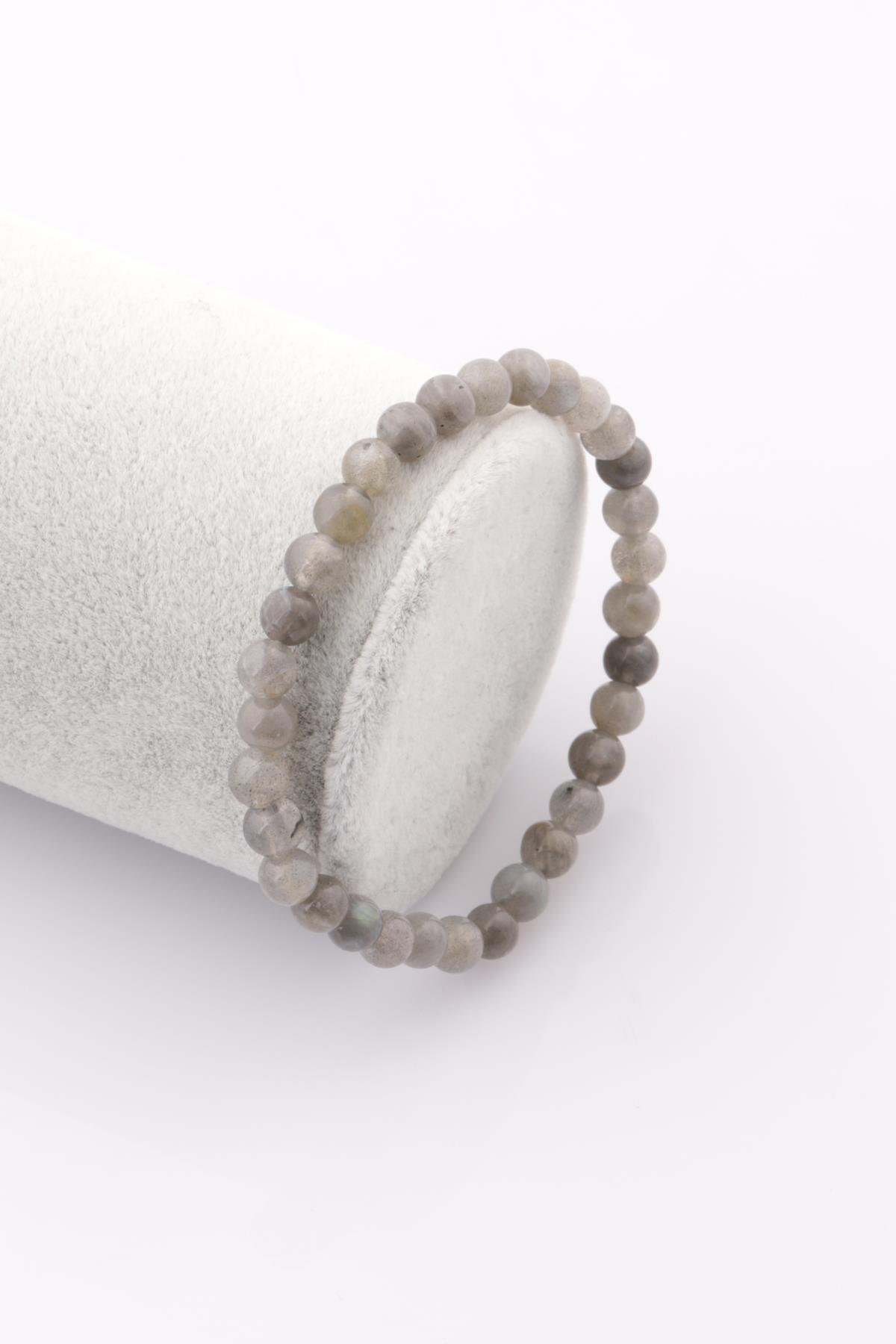 Labradorit Doğal Taş Bileklik 6 mm Küre Kesim
