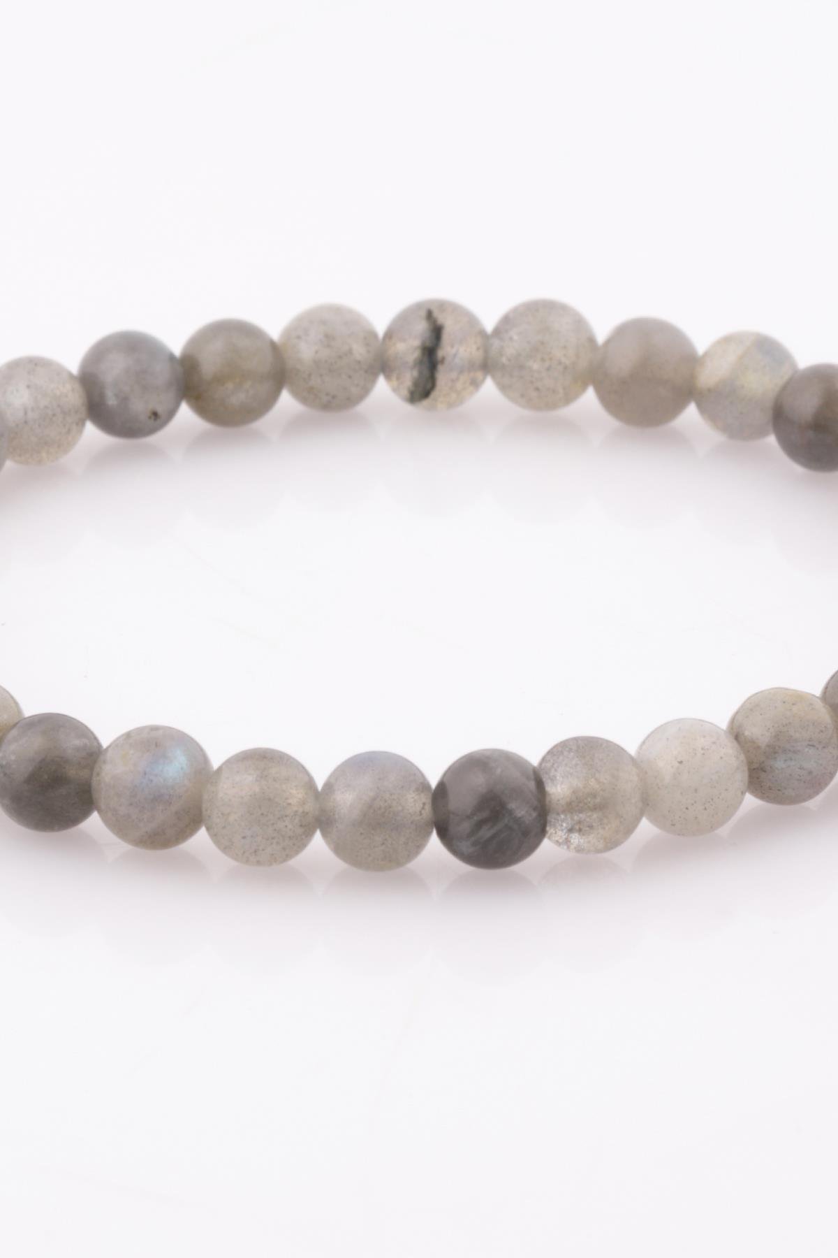 Labradorit Doğal Taş Bileklik 6 mm Küre Kesim