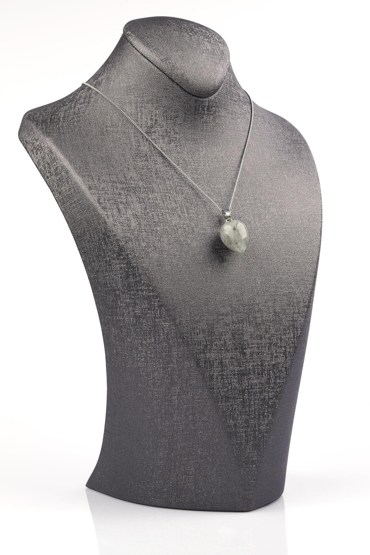 Labradorit Doğal Taş Damla Model Kolye