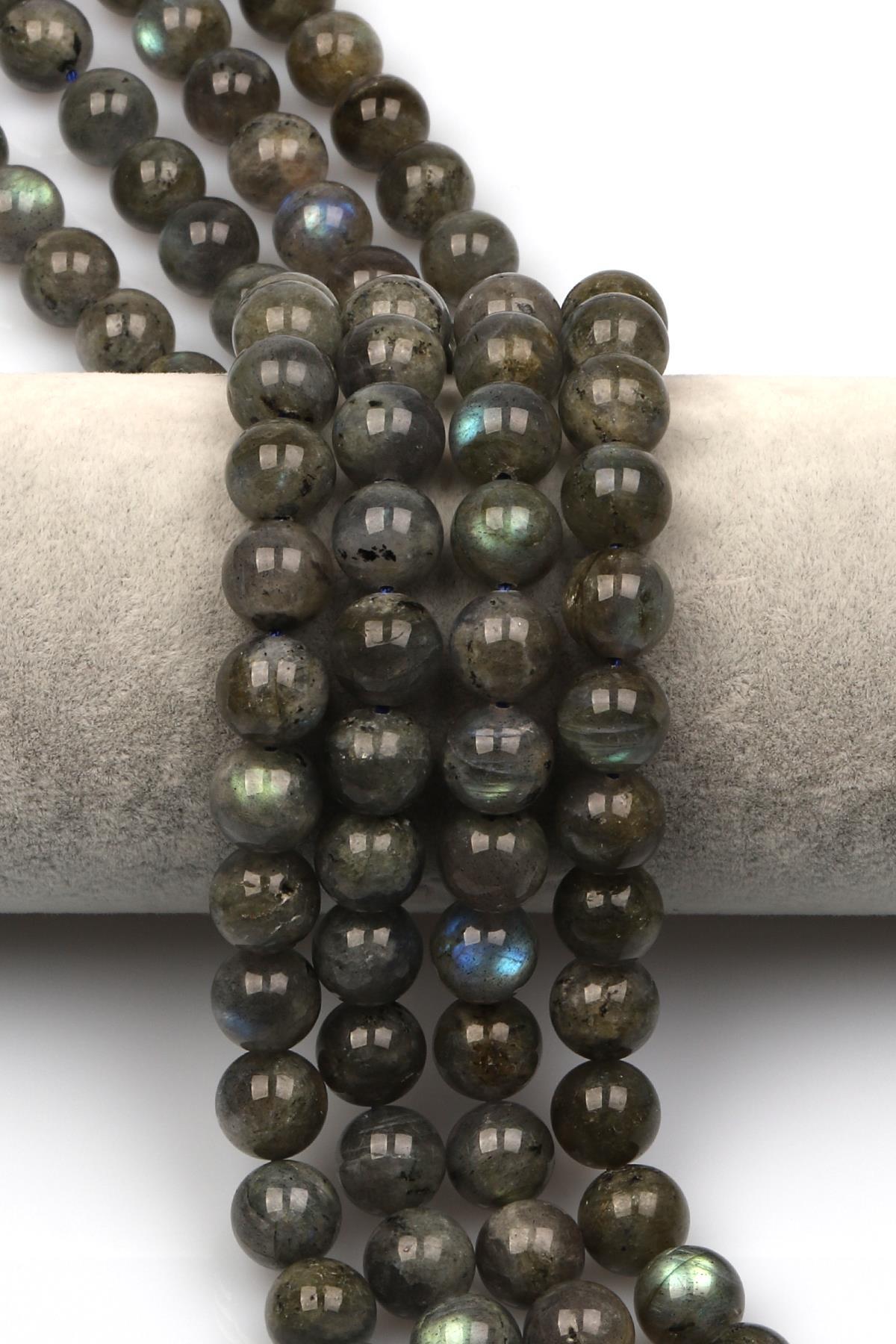 Labradorit Doğal Taş Dizi 10 mm Küre Kesim
