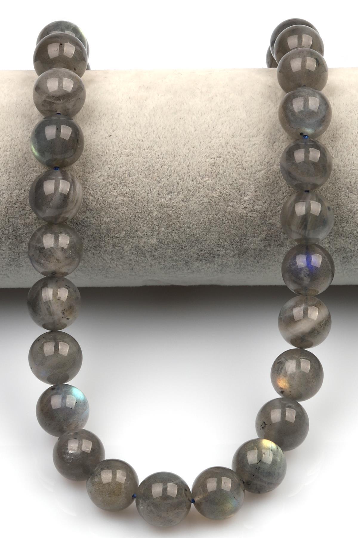 Labradorit Doğal Taş Dizi 12 mm Küre Kesim