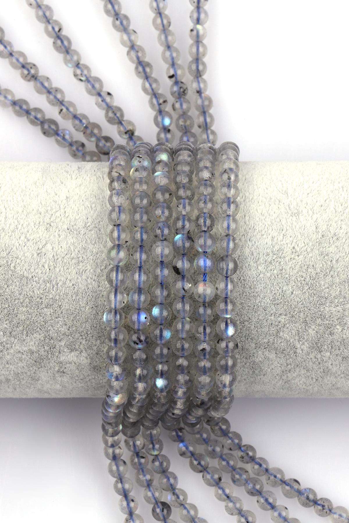 Labradorit Doğal Taş Dizi 4 mm Küre Kesim