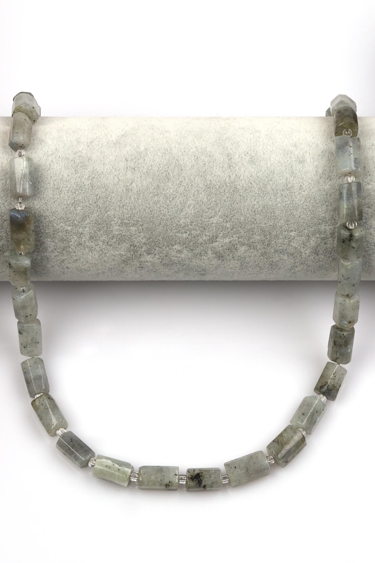 Labradorit Doğal Taş Dizi 7 x 12 mm Boru Kesim