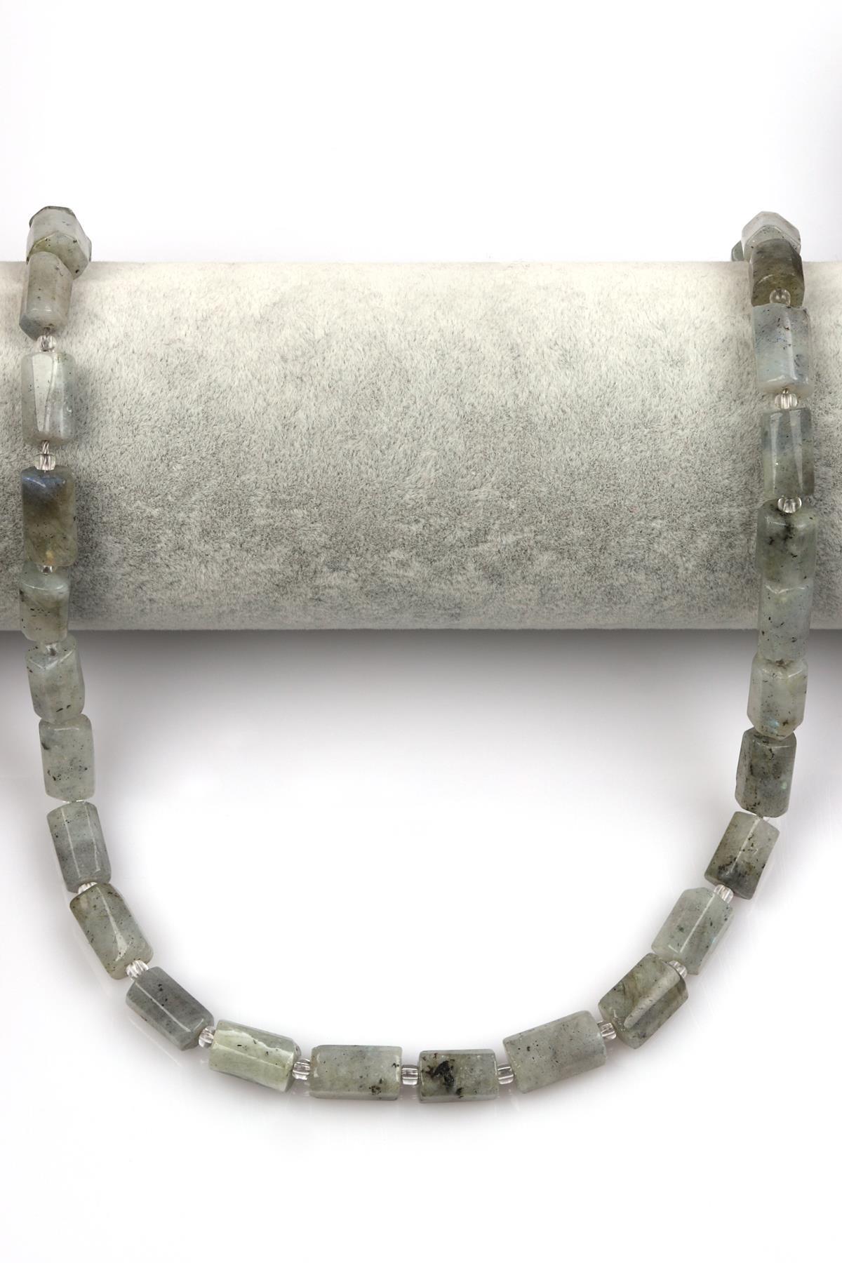 Labradorit Doğal Taş Dizi 7 x 12 mm Boru Kesim