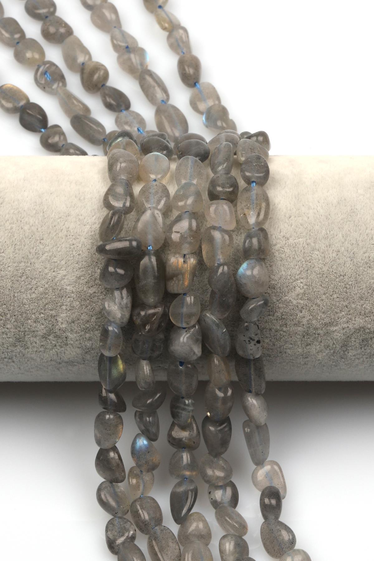 Labradorit Doğal Taş Dizi 8 x 12 mm Mercimek Kesim