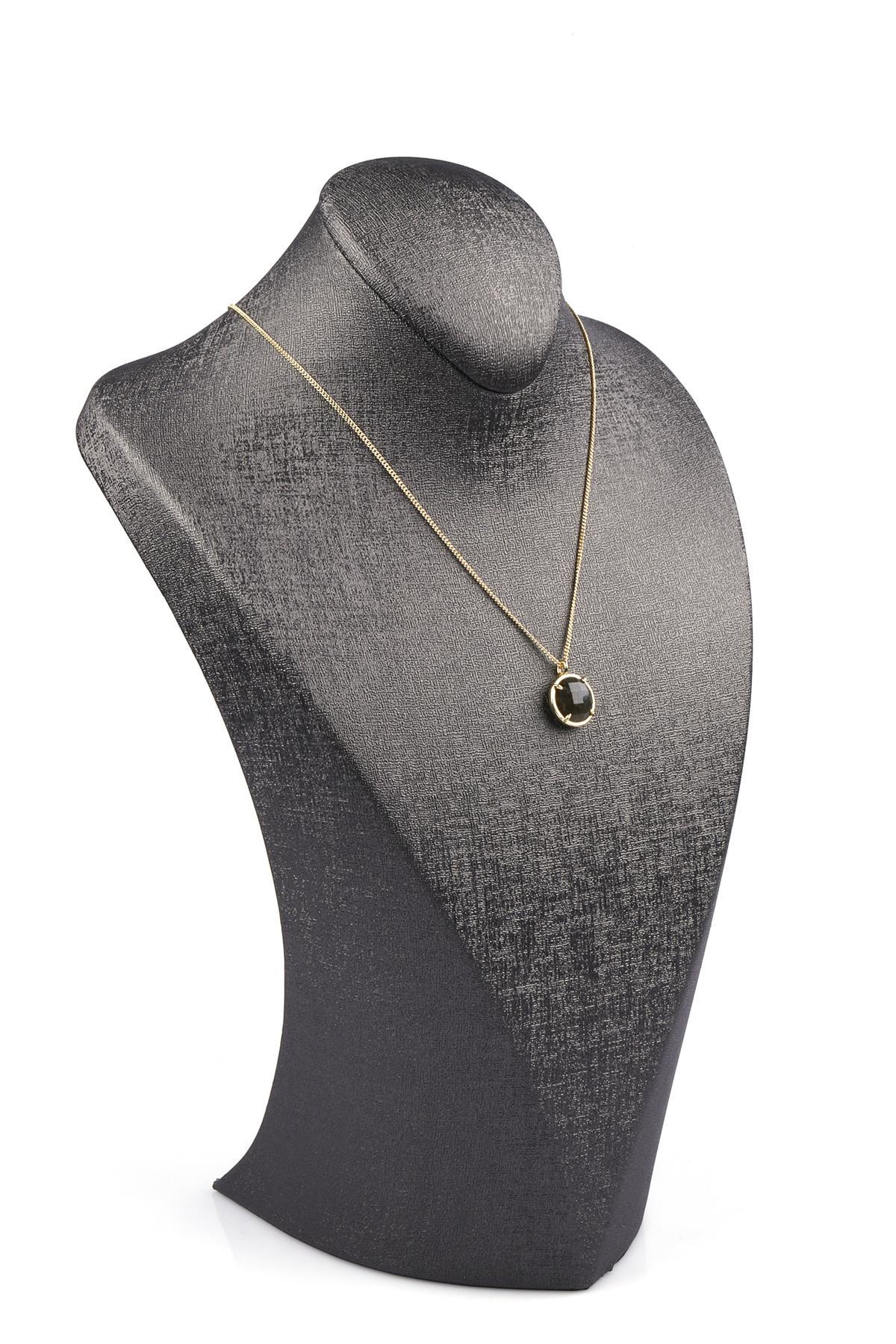 Labradorit Doğal Taş Gold Renkli Kolye