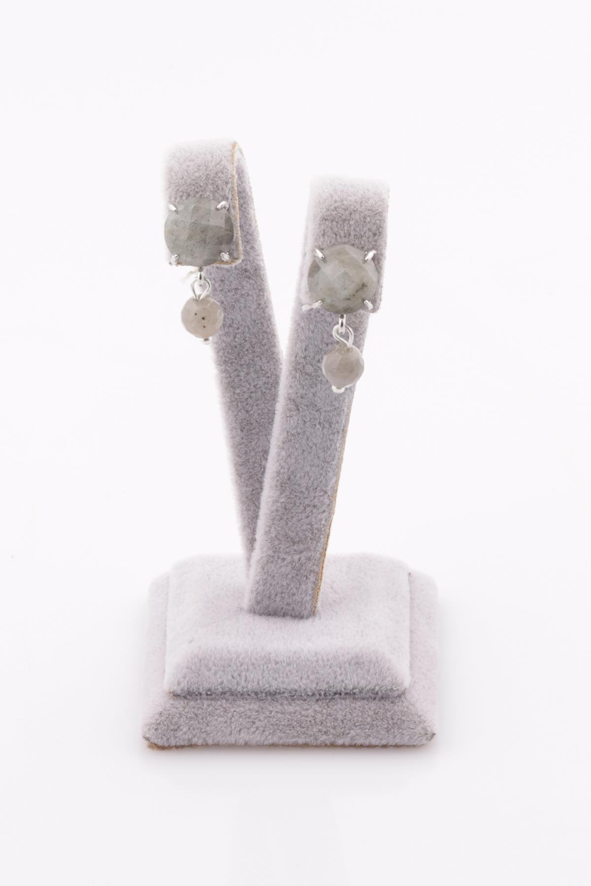 Labradorit Doğal Taş Küpe