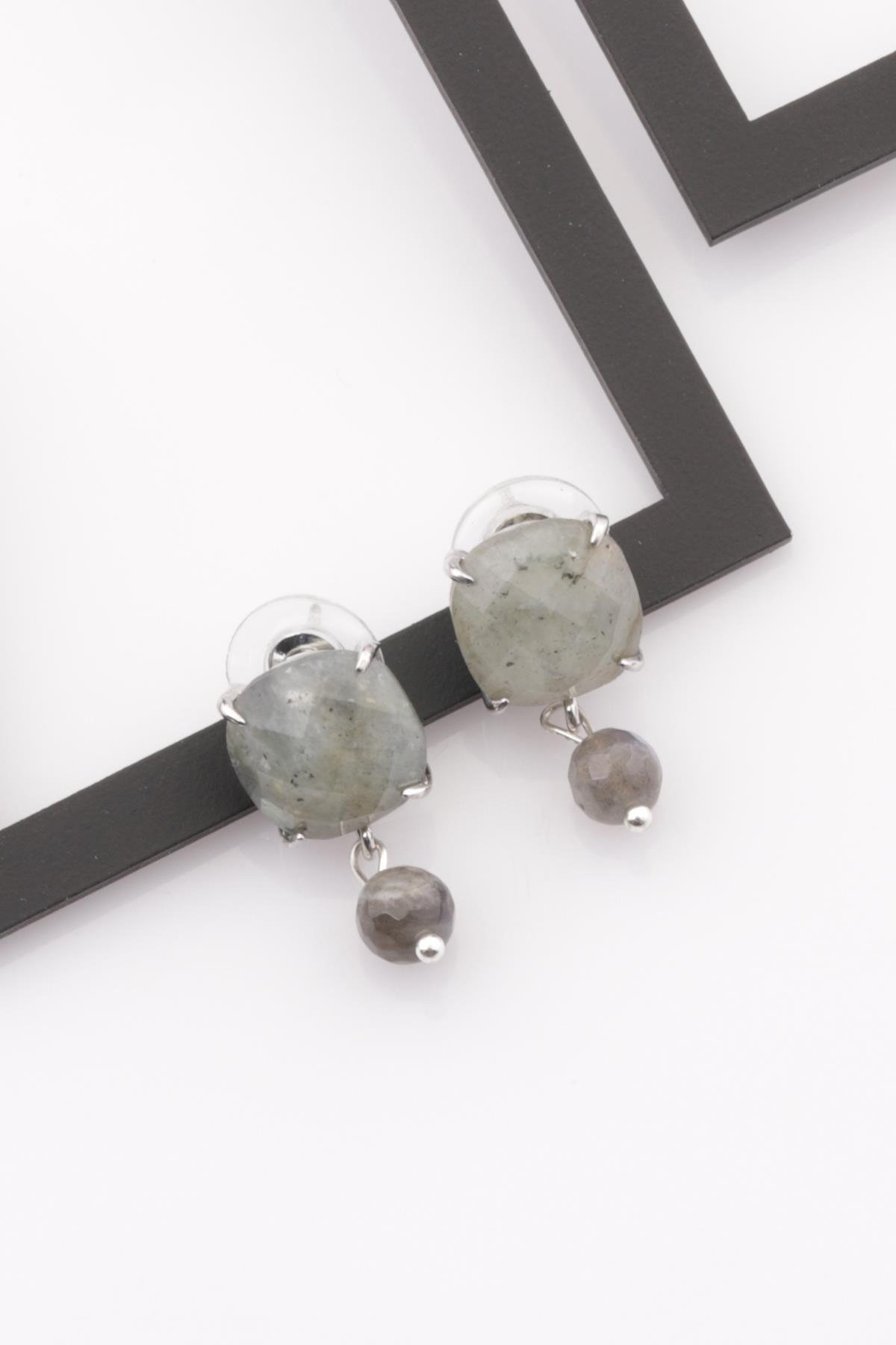 Labradorit Doğal Taş Küpe