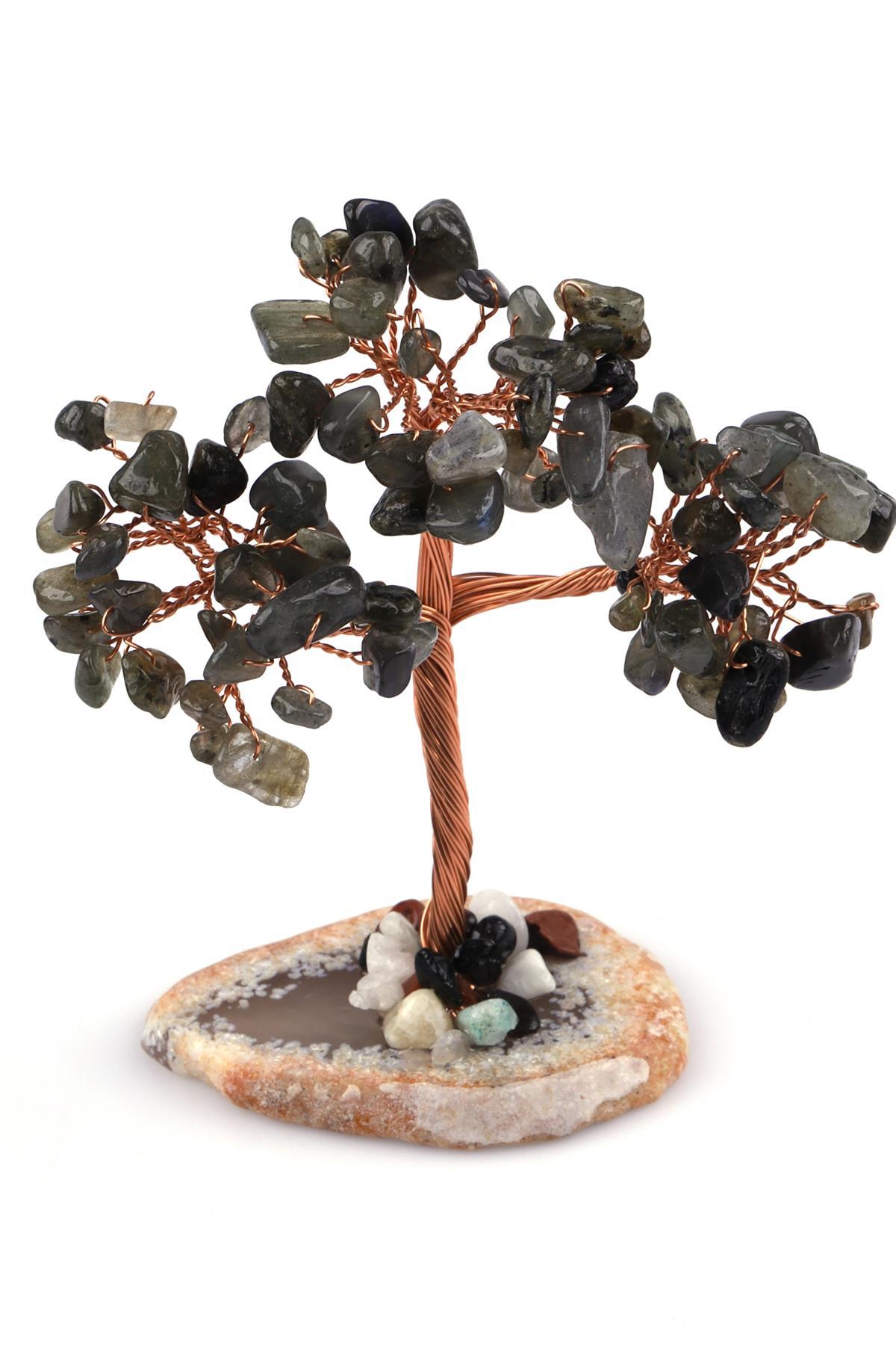 Labradorit Doğal Taş Tel Sarmalı Ağaç