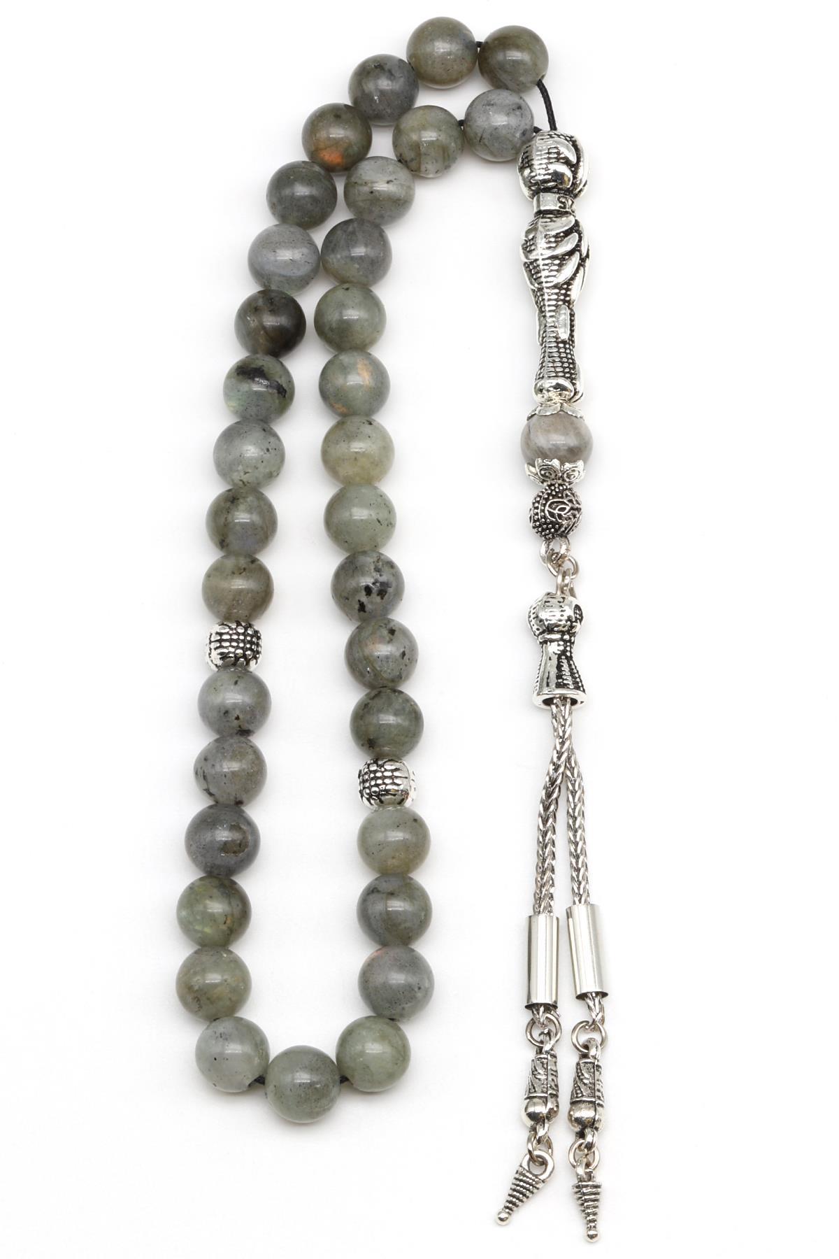 Labradorit Doğal Taş Tesbih 8 mm Küre Kesim