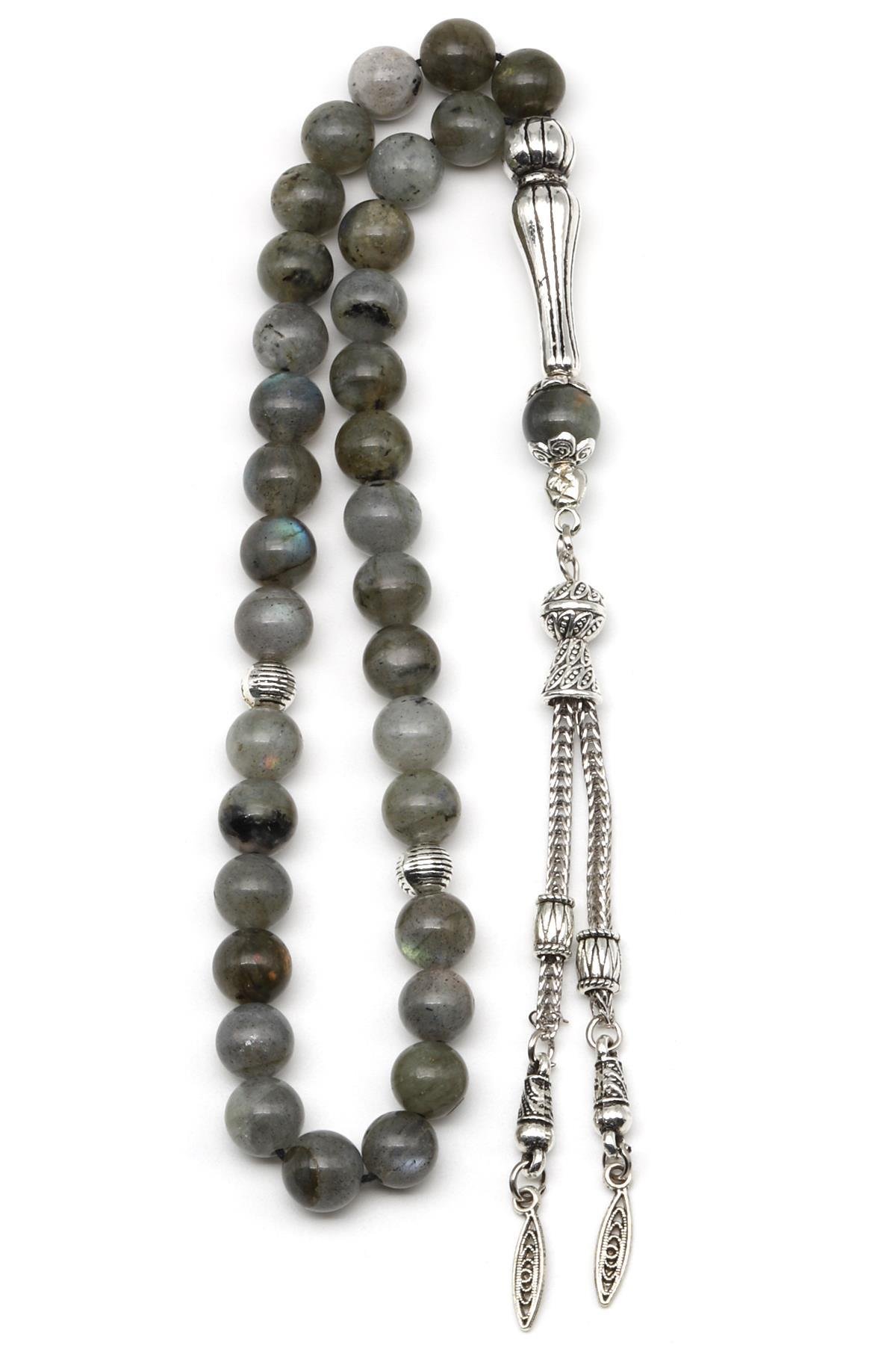 Labradorit Doğal Taş Tesbih 8 mm Küre Kesim