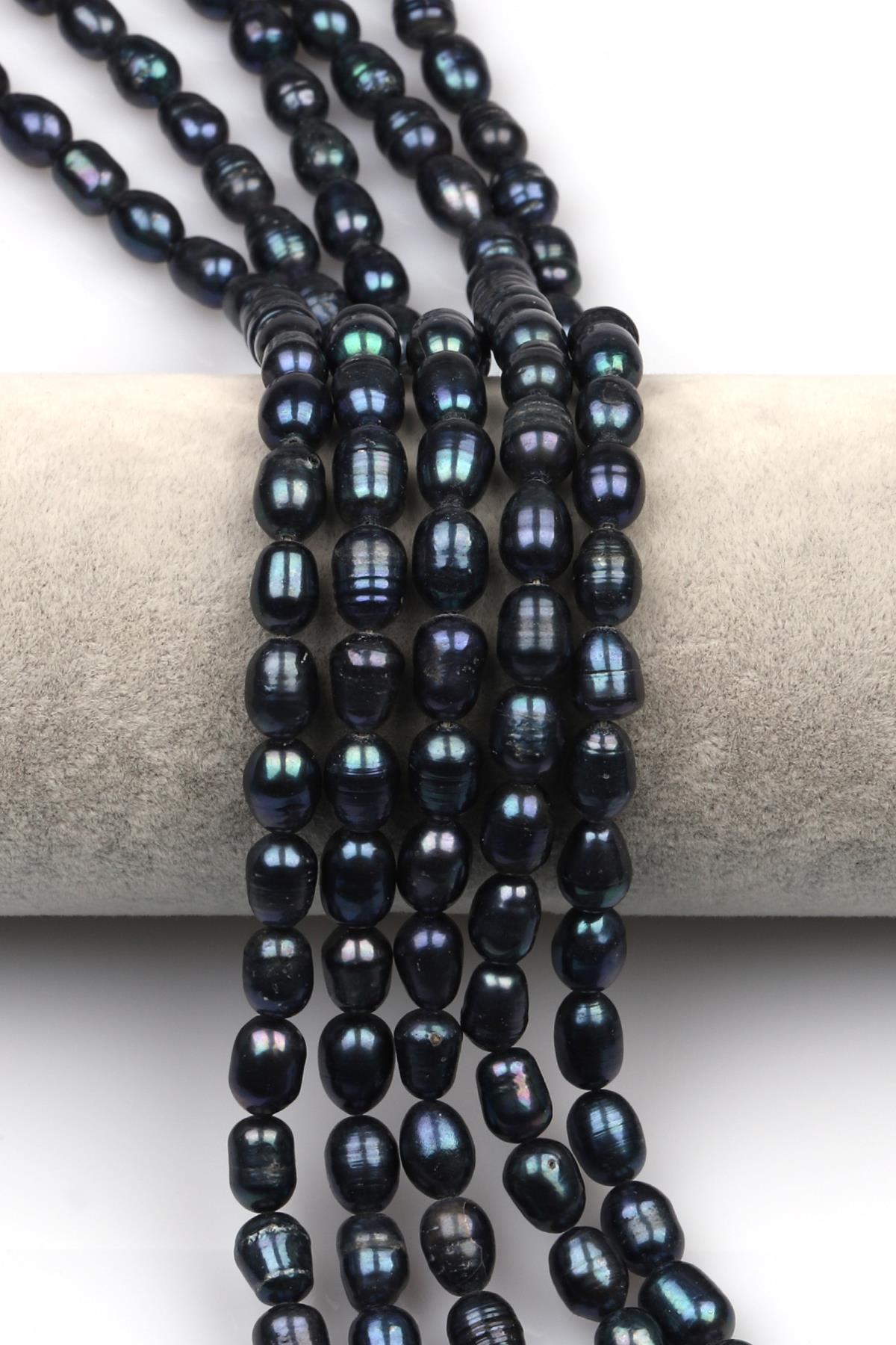 Lacivert İnci Doğal Taş Dizi 7 x 10 mm Şekilsiz Kesim