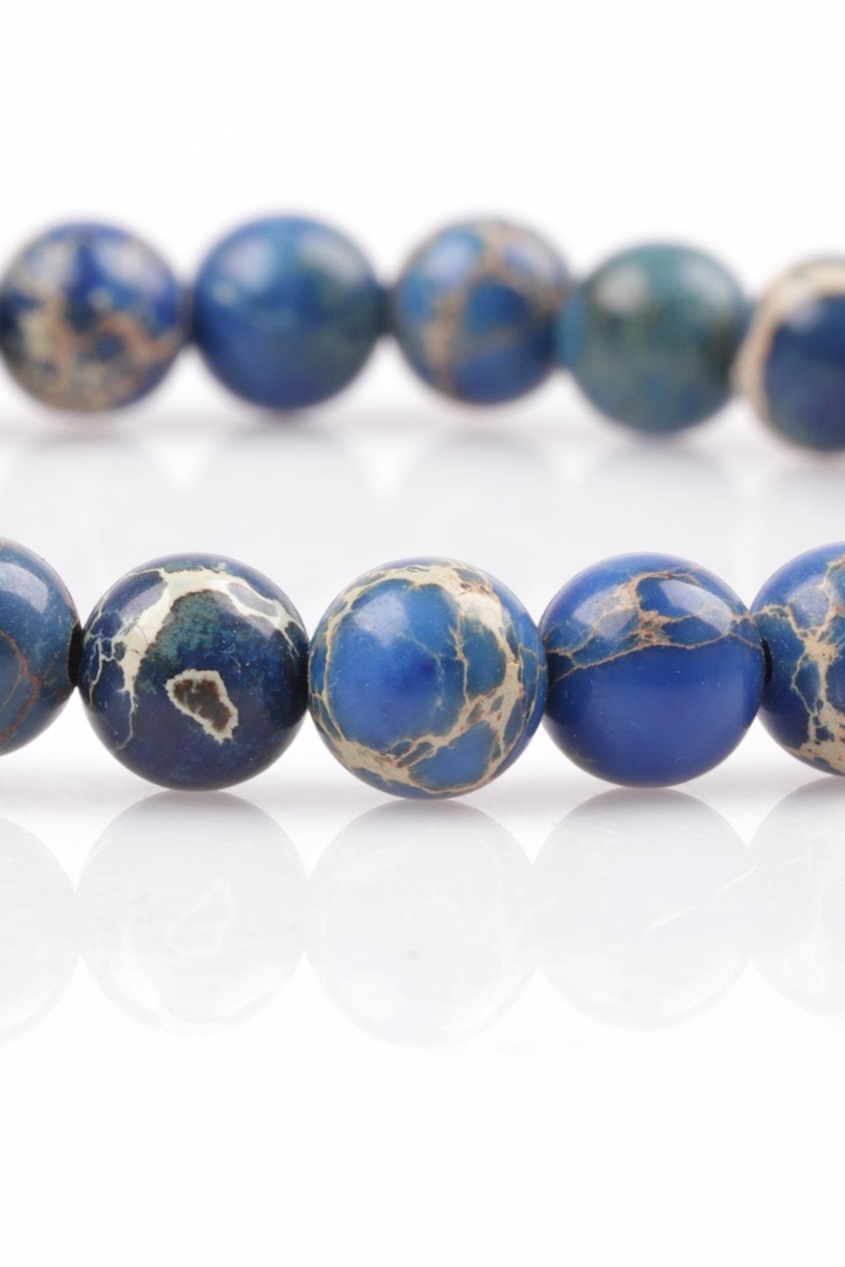 Lacivert Varisit Doğal Taş Bileklik 6 mm Küre Kesim