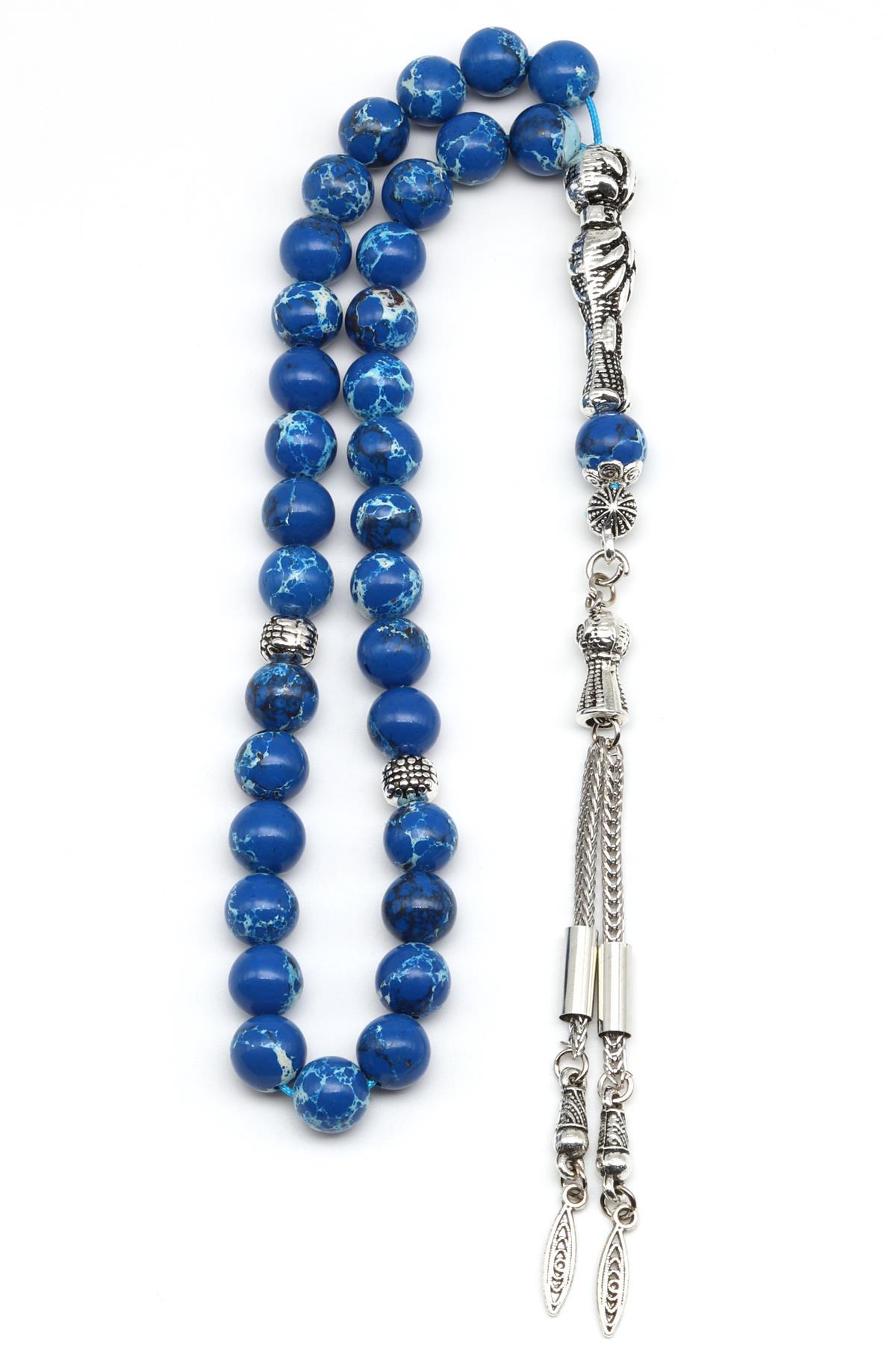 Lacivert Varisit Doğal Taş Tesbih 8 mm Küre Kesim