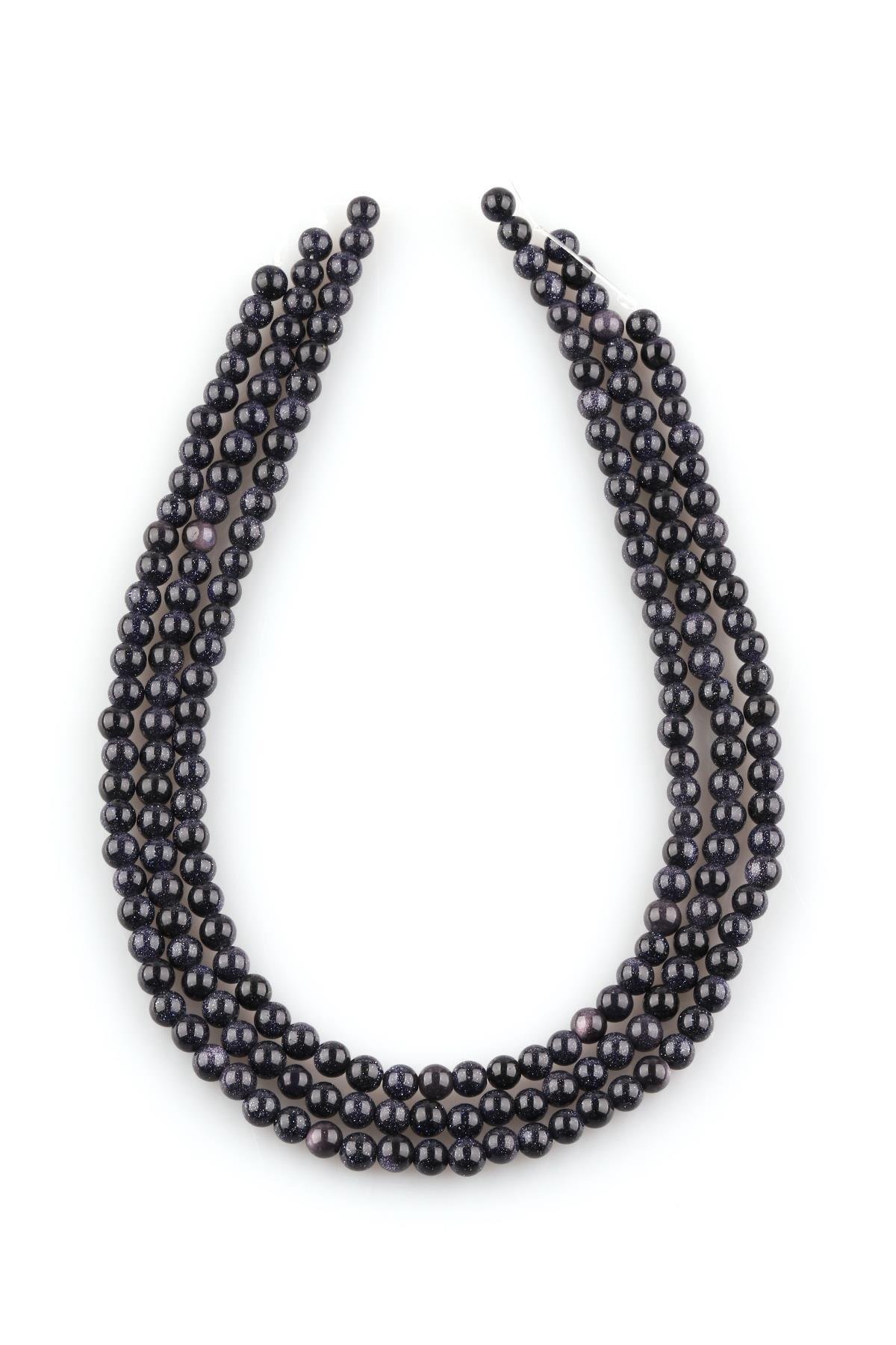 Lacivert Yıldız Taşı Sentetik Taş Dizi 6 mm Küre Kesim