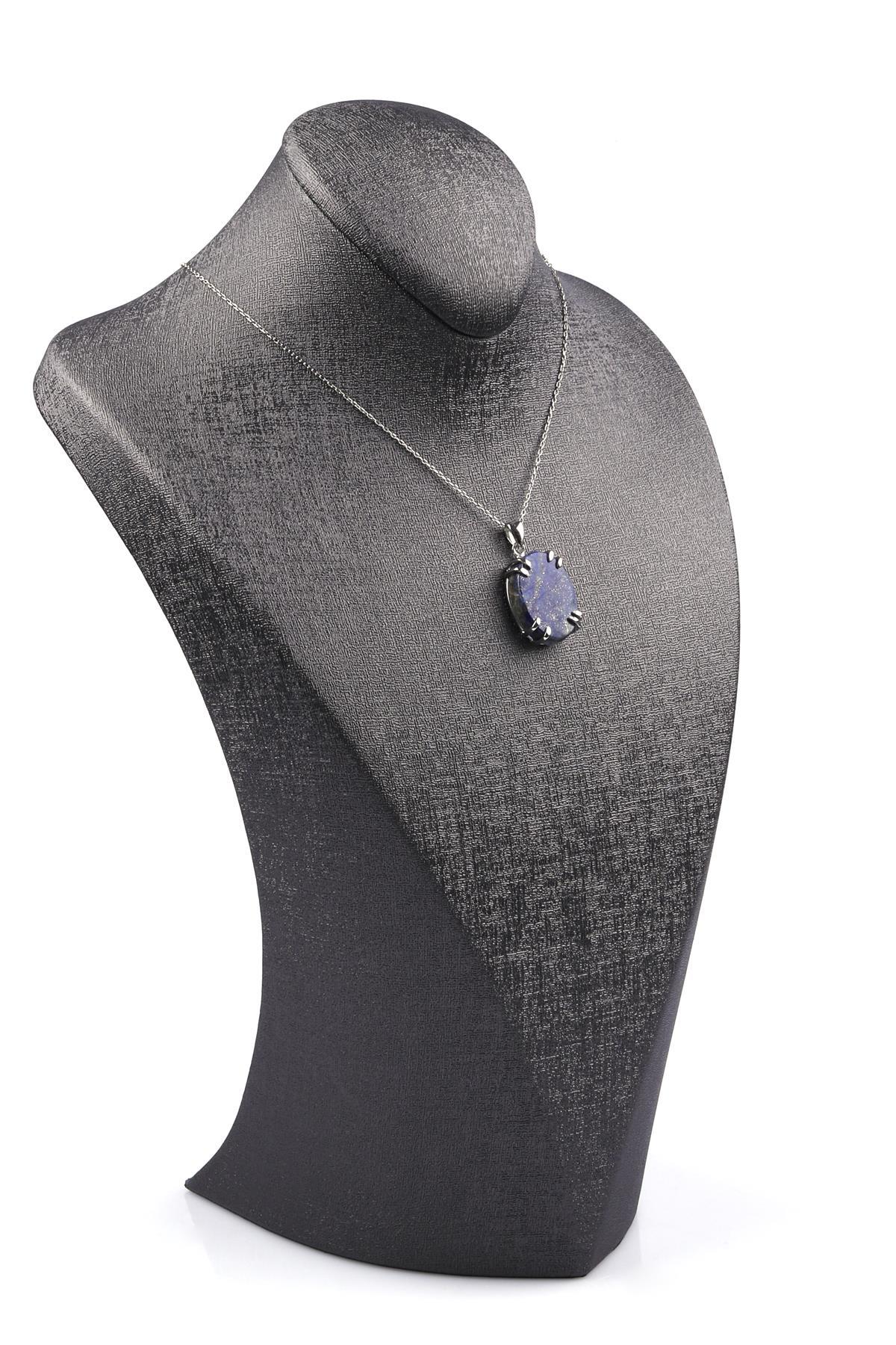 Lapis Lazuli Doğal Taş 925 Ayar Gümüş Kolye