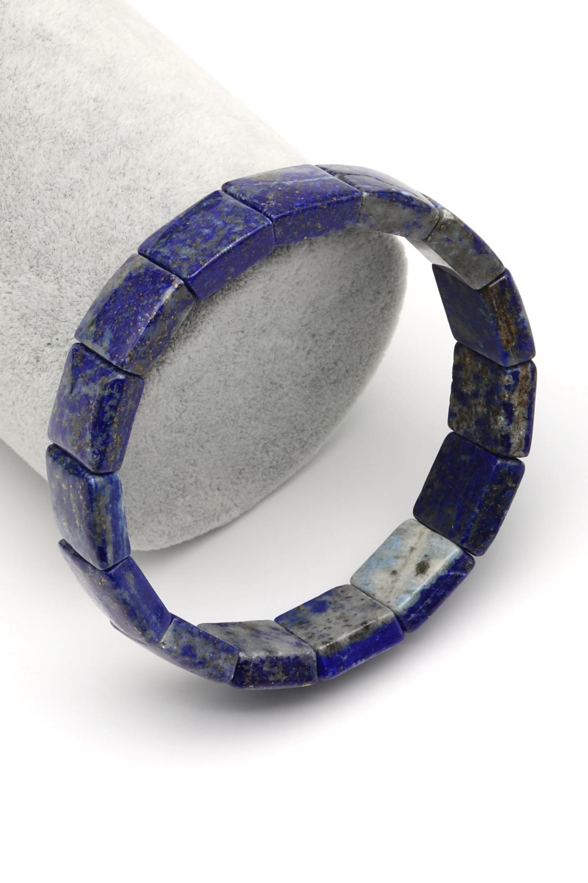 Lapis Lazuli Doğal Taş Bileklik 13 x 13 mm Özel Kesim
