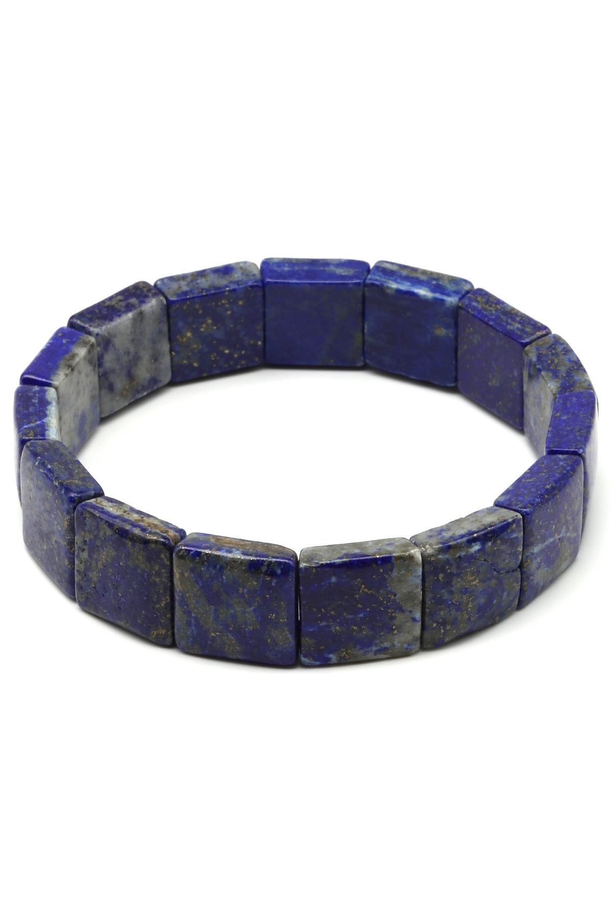 Lapis Lazuli Doğal Taş Bileklik 13 x 13 mm Özel Kesim