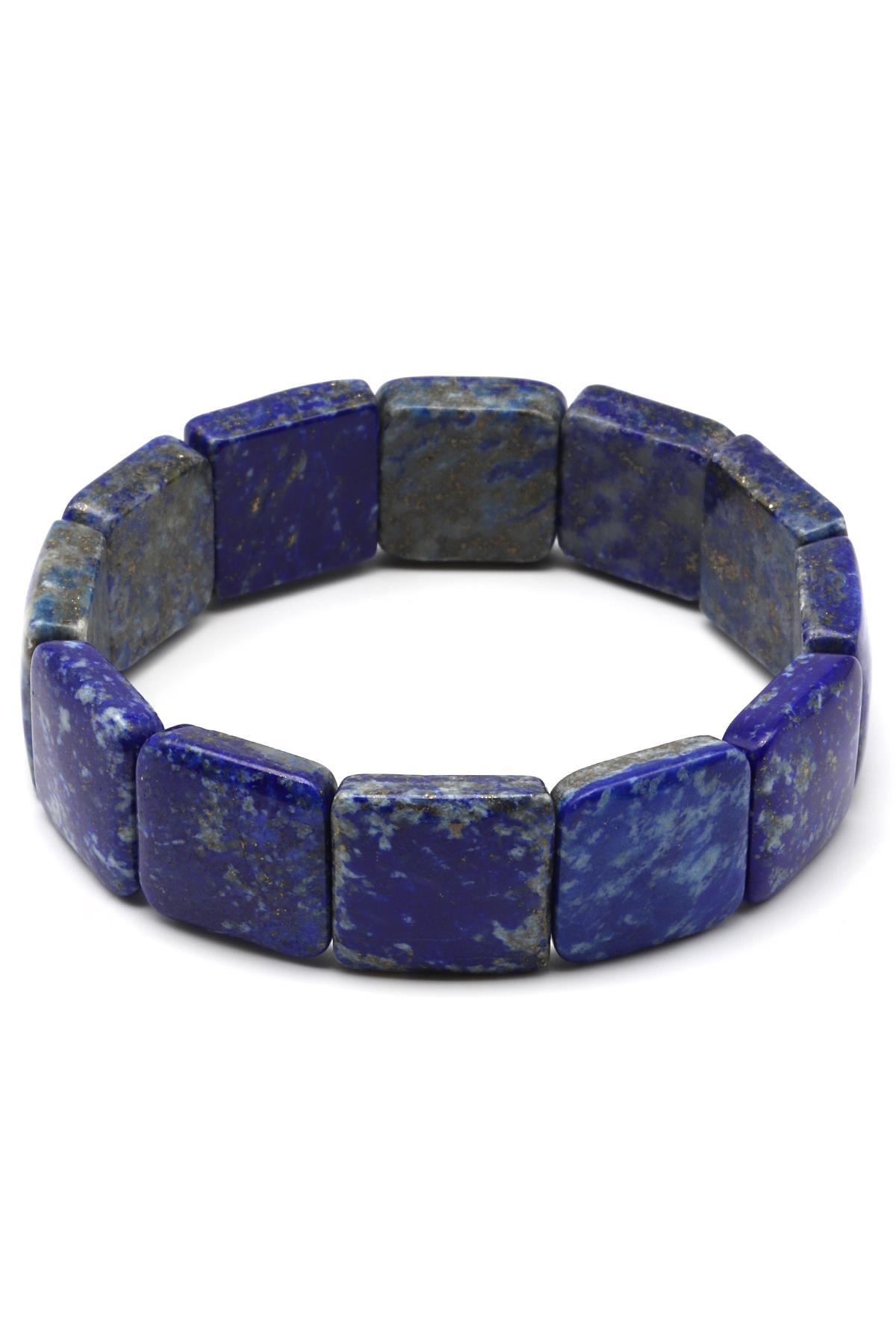 Lapis Lazuli Doğal Taş Bileklik 17 x 17 mm Özel Kesim