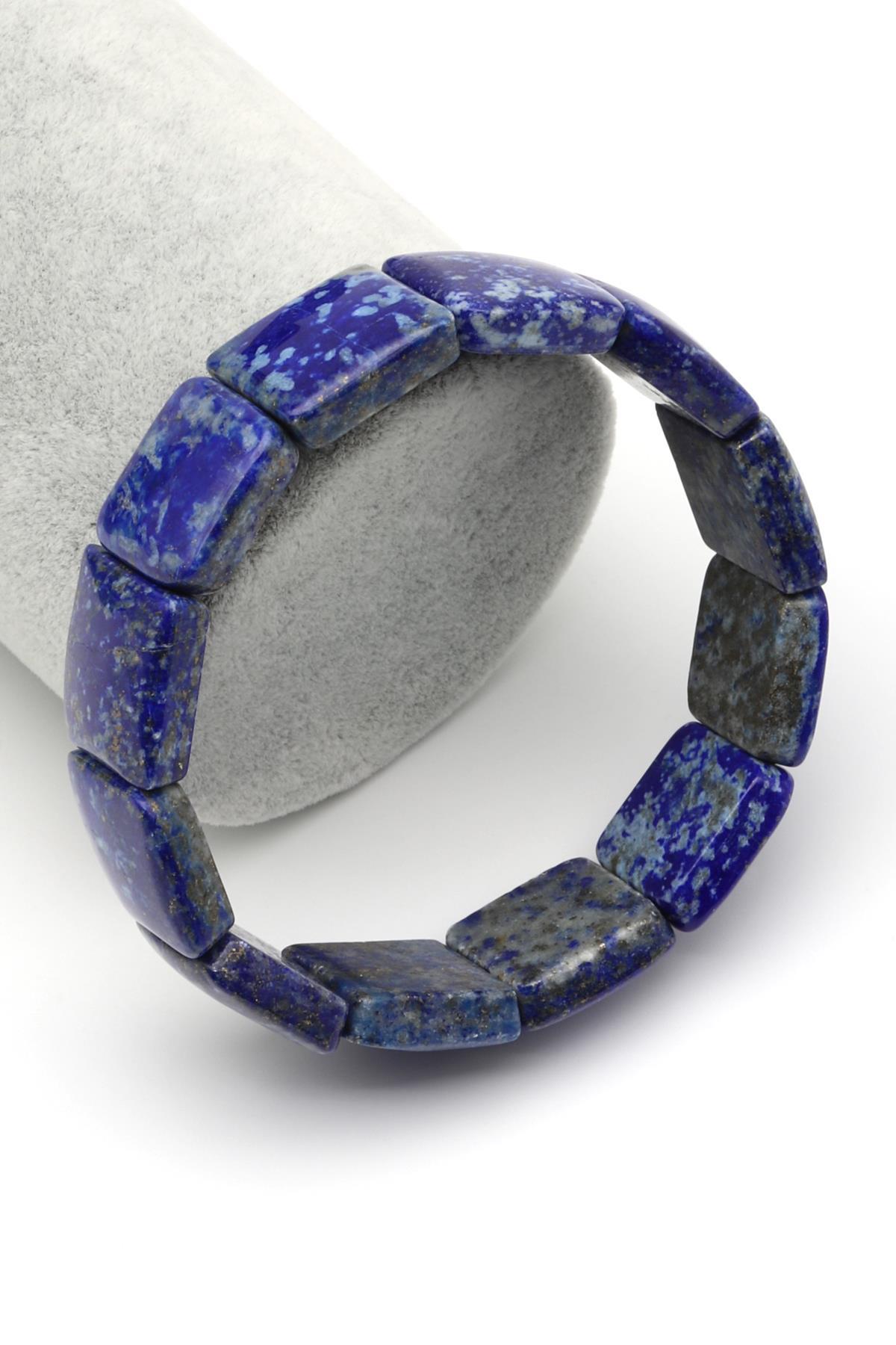 Lapis Lazuli Doğal Taş Bileklik 17 x 17 mm Özel Kesim