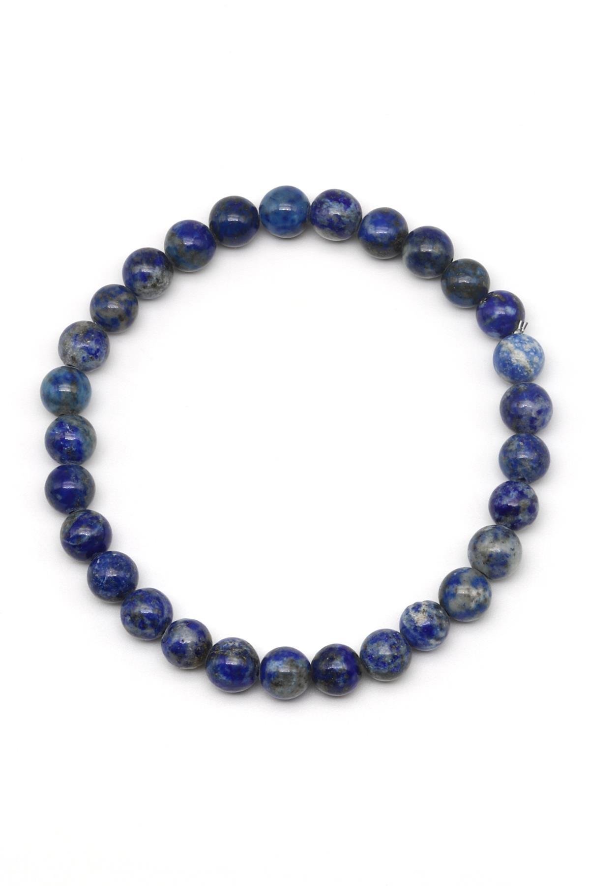 Lapis Lazuli Doğal Taş Bileklik 6 mm Küre Kesim