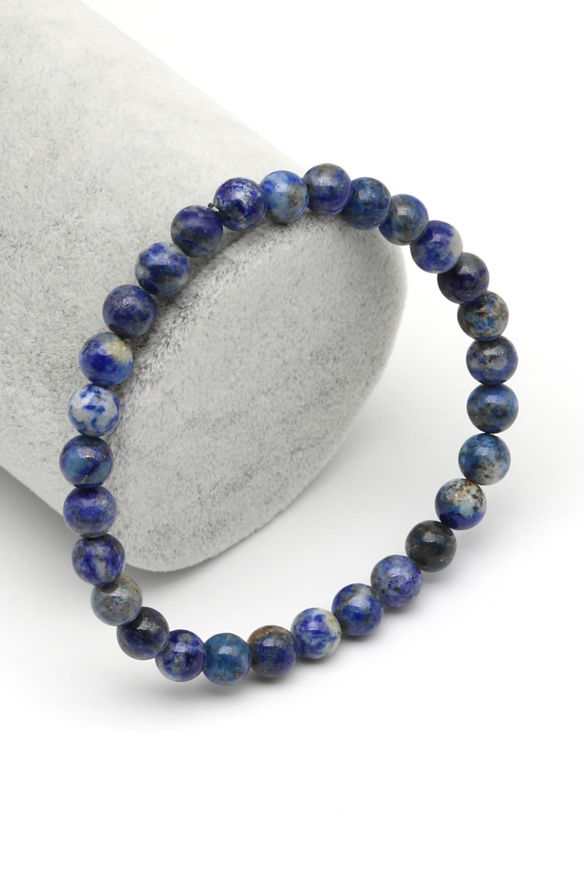 Lapis Lazuli Doğal Taş Bileklik 6 mm Küre Kesim