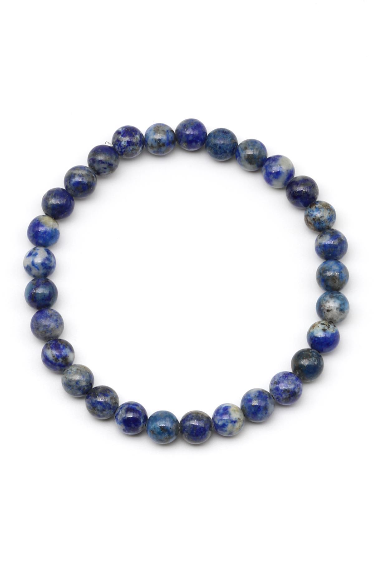 Lapis Lazuli Doğal Taş Bileklik 6 mm Küre Kesim
