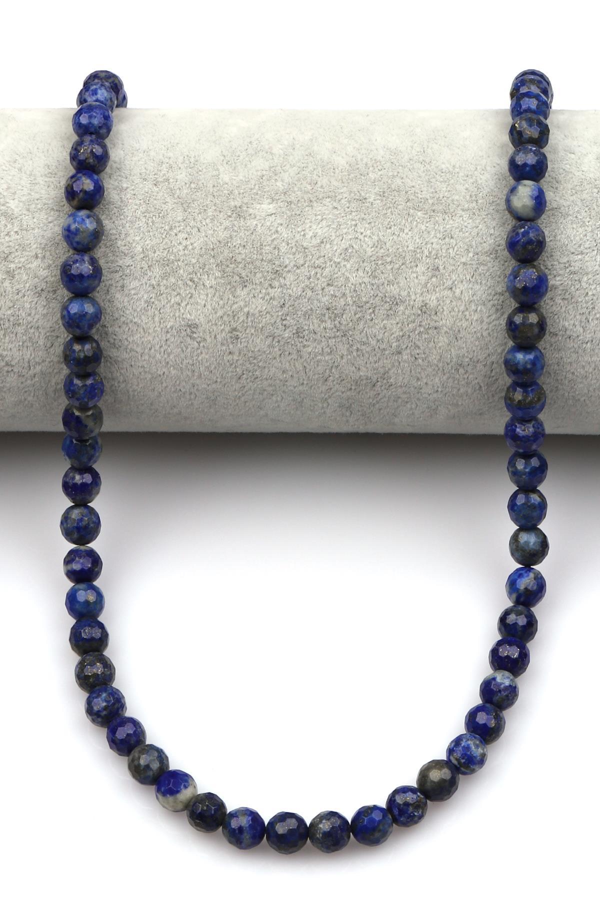 Lapis Lazuli Doğal Taş Dizi 6 mm Fasetli Küre Kesim