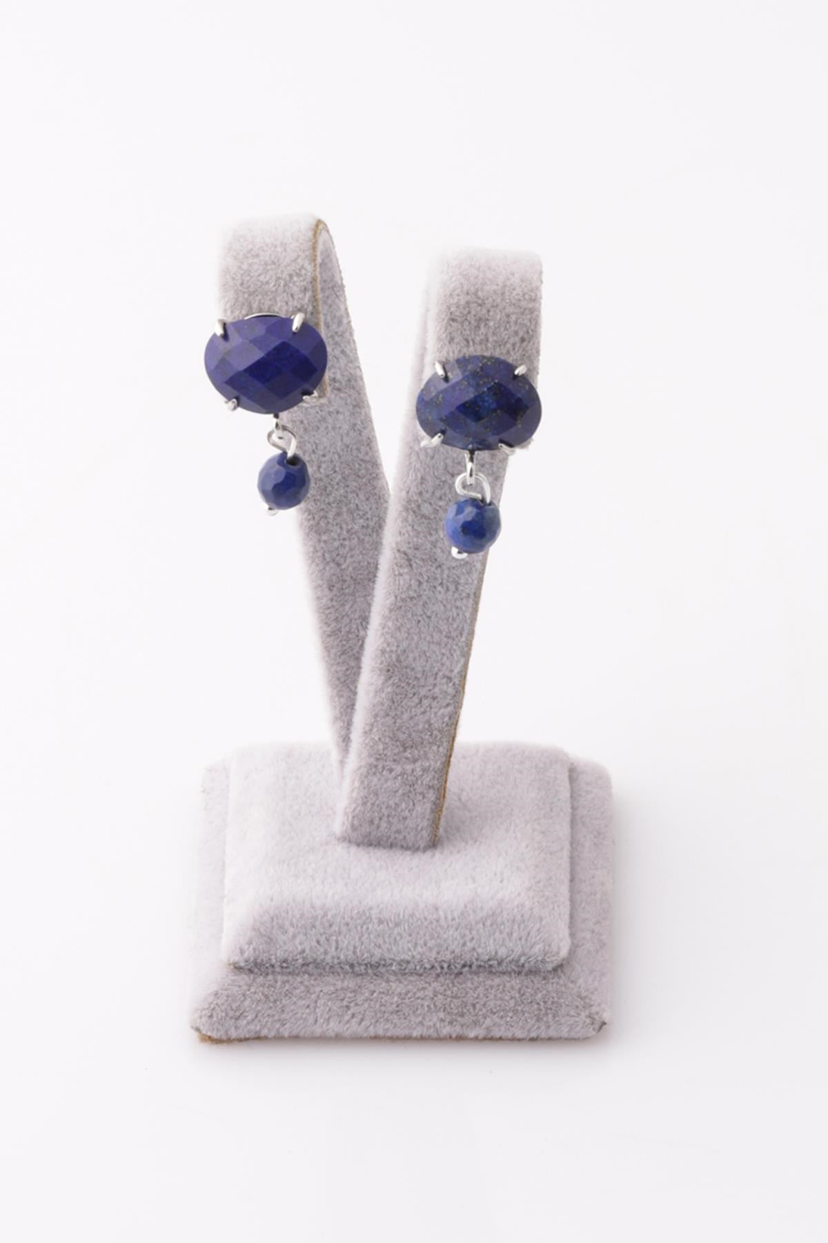 Lapis Lazuli Doğal Taş Küpe