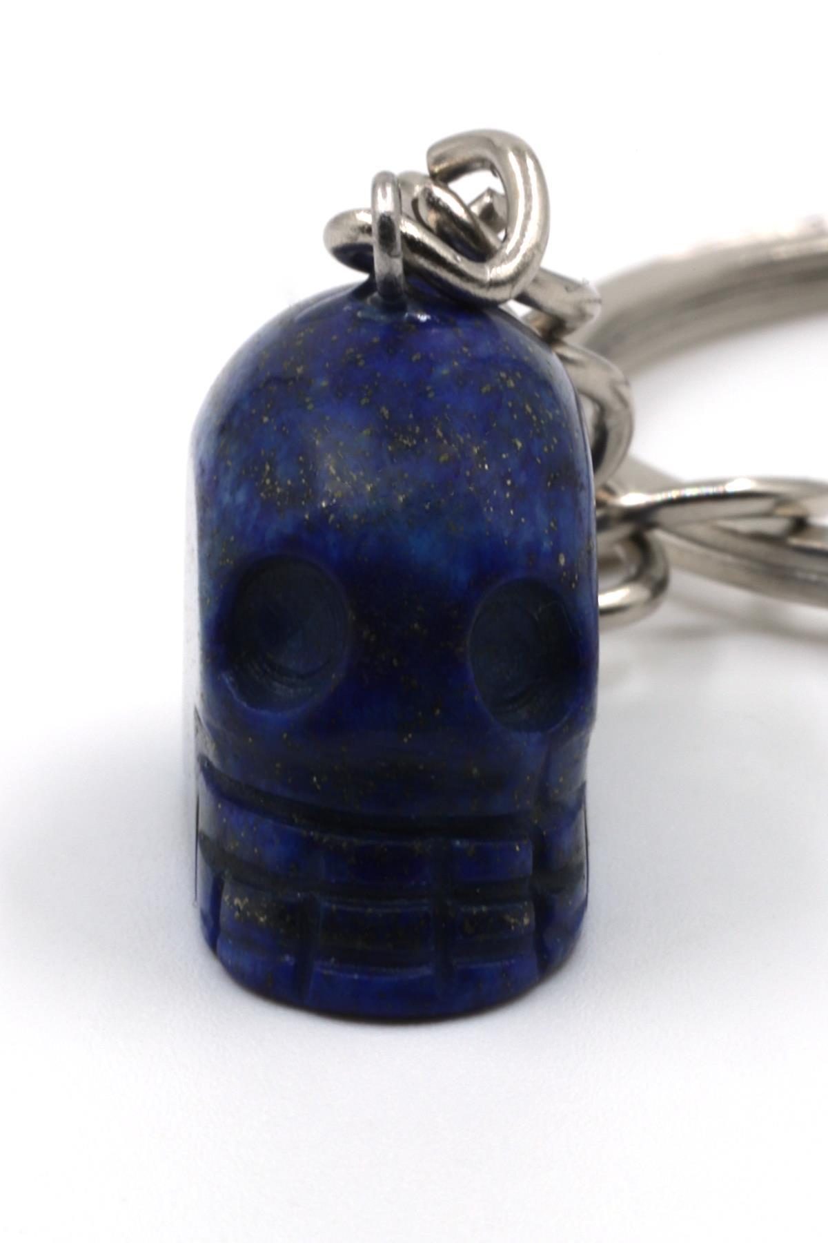 Lapis Lazuli Doğal Taş Kuru Kafa Model Anahtarlık