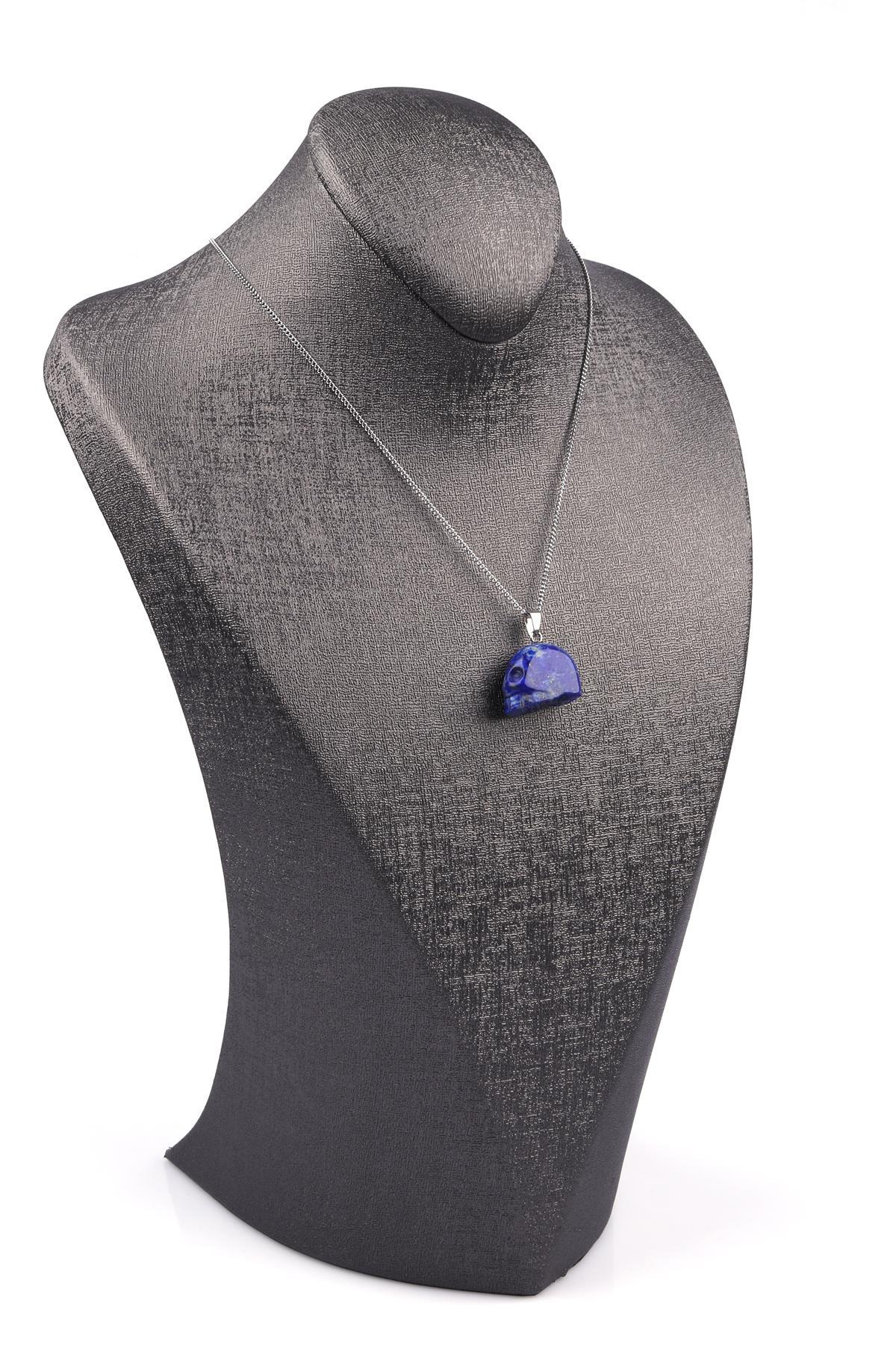 Lapis Lazuli Doğal Taş Kuru Kafa Model Kolye