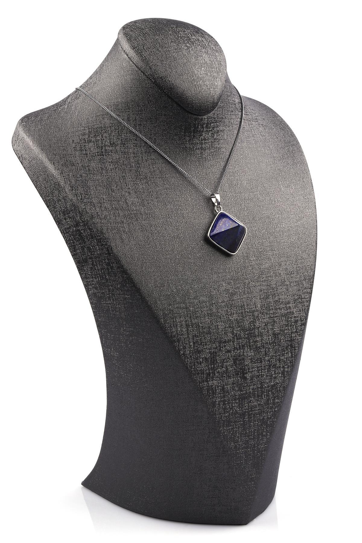 Lapis Lazuli Doğal Taş Piramit Model Kolye