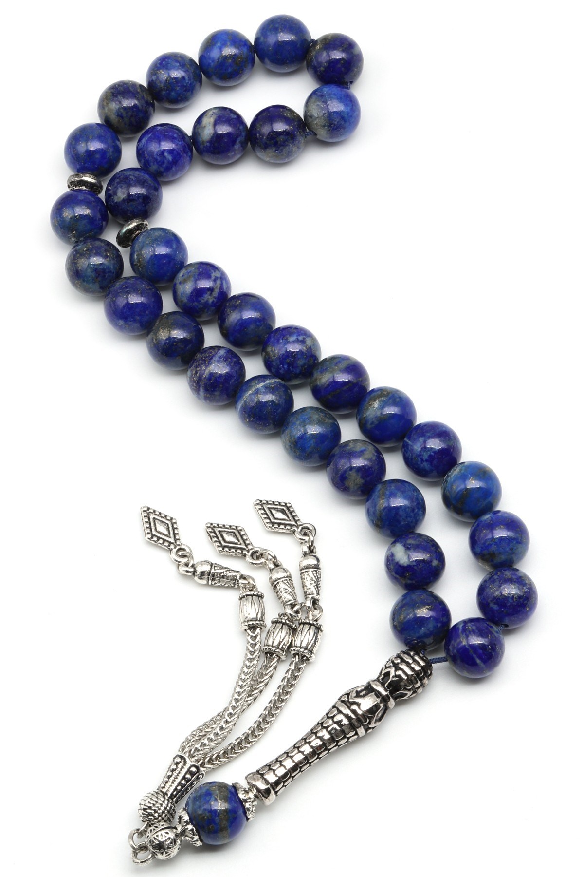 Lapis Lazuli Doğal Taş Tesbih 10 mm Küre Kesim TSB-0645
