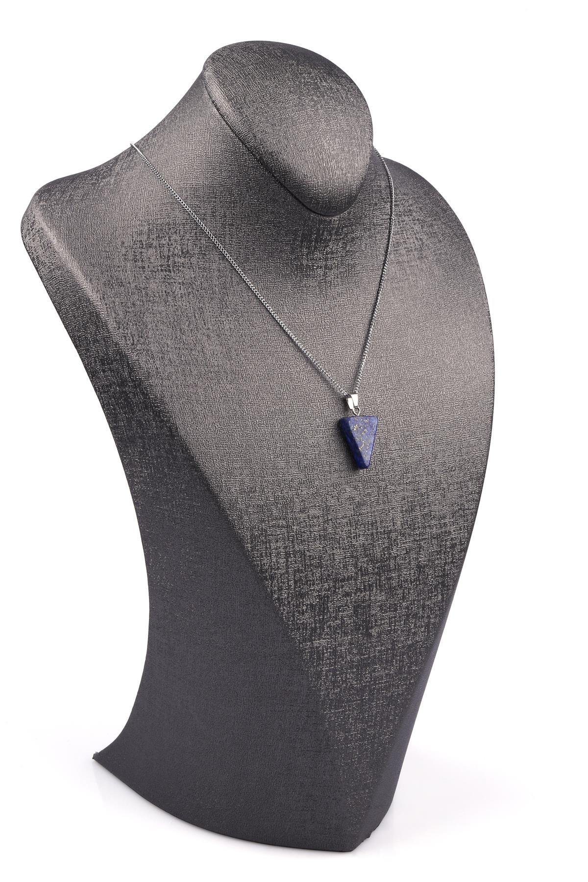 Lapis Lazuli Doğal Taş Üçgen Model Kolye