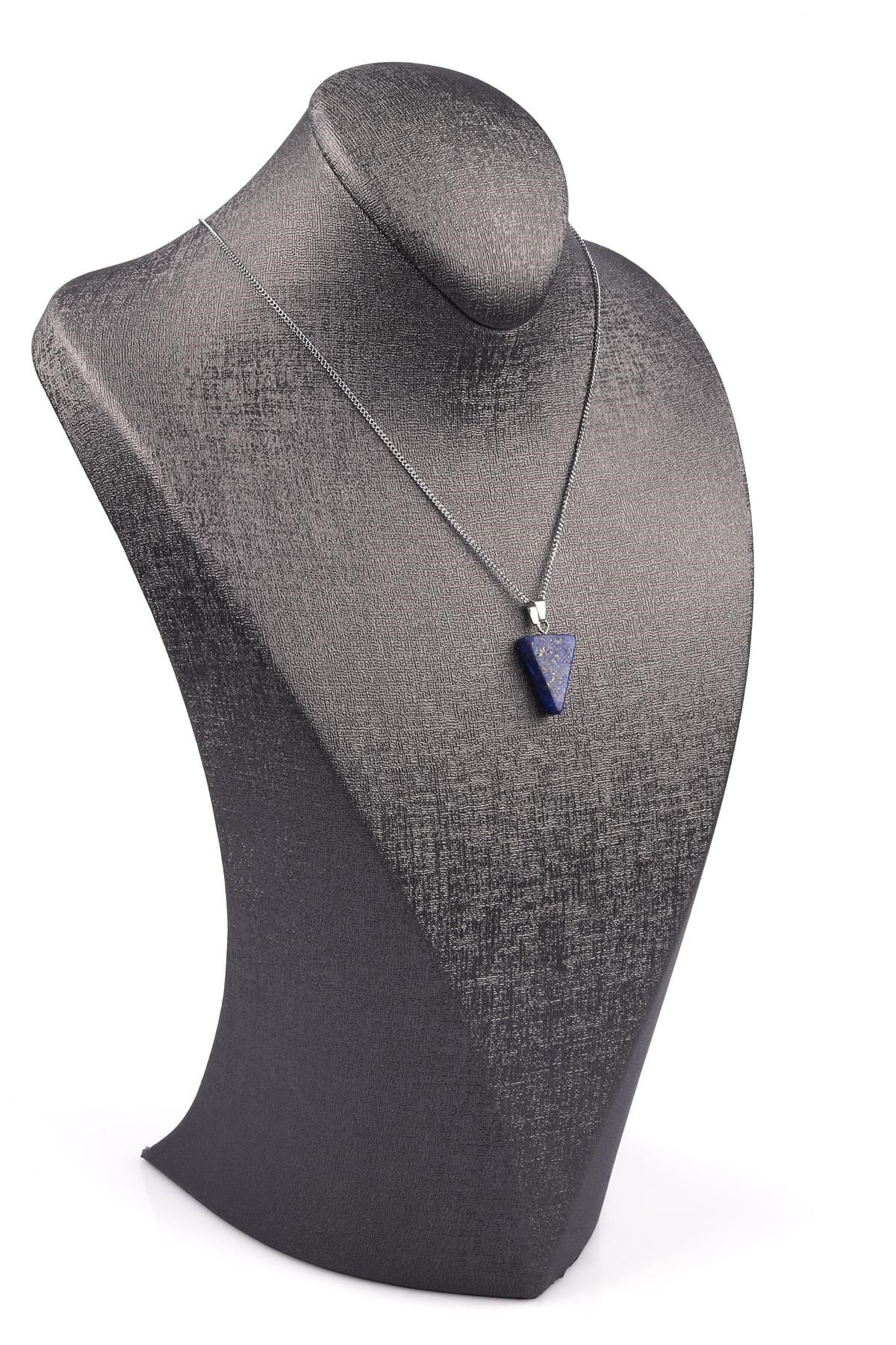 Lapis Lazuli Doğal Taş Üçgen Model Kolye
