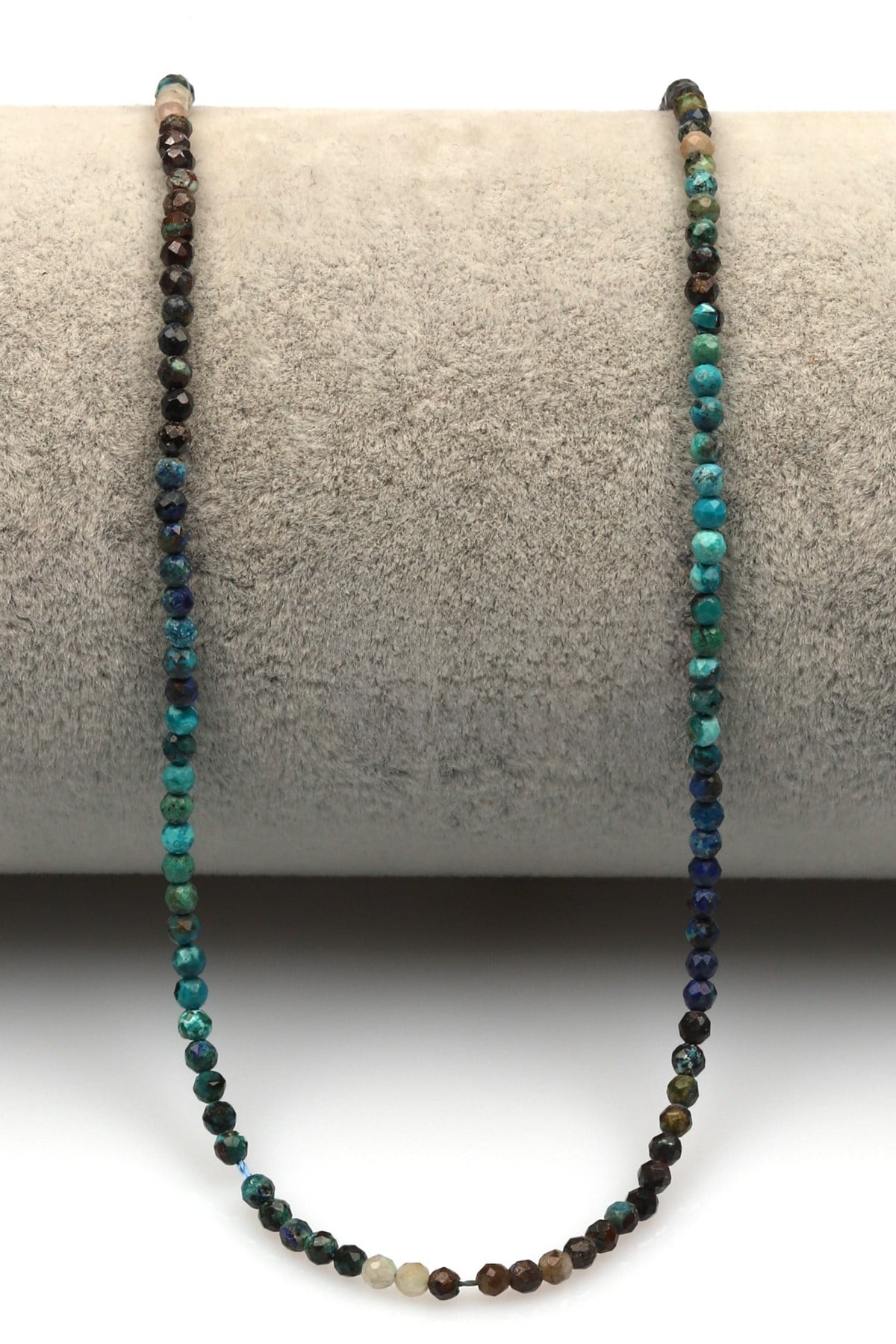 Lapis Lazuli-Krizokol Doğal Taş Dizi 2 mm Fasetli Küre Kesim - DZ-1318
