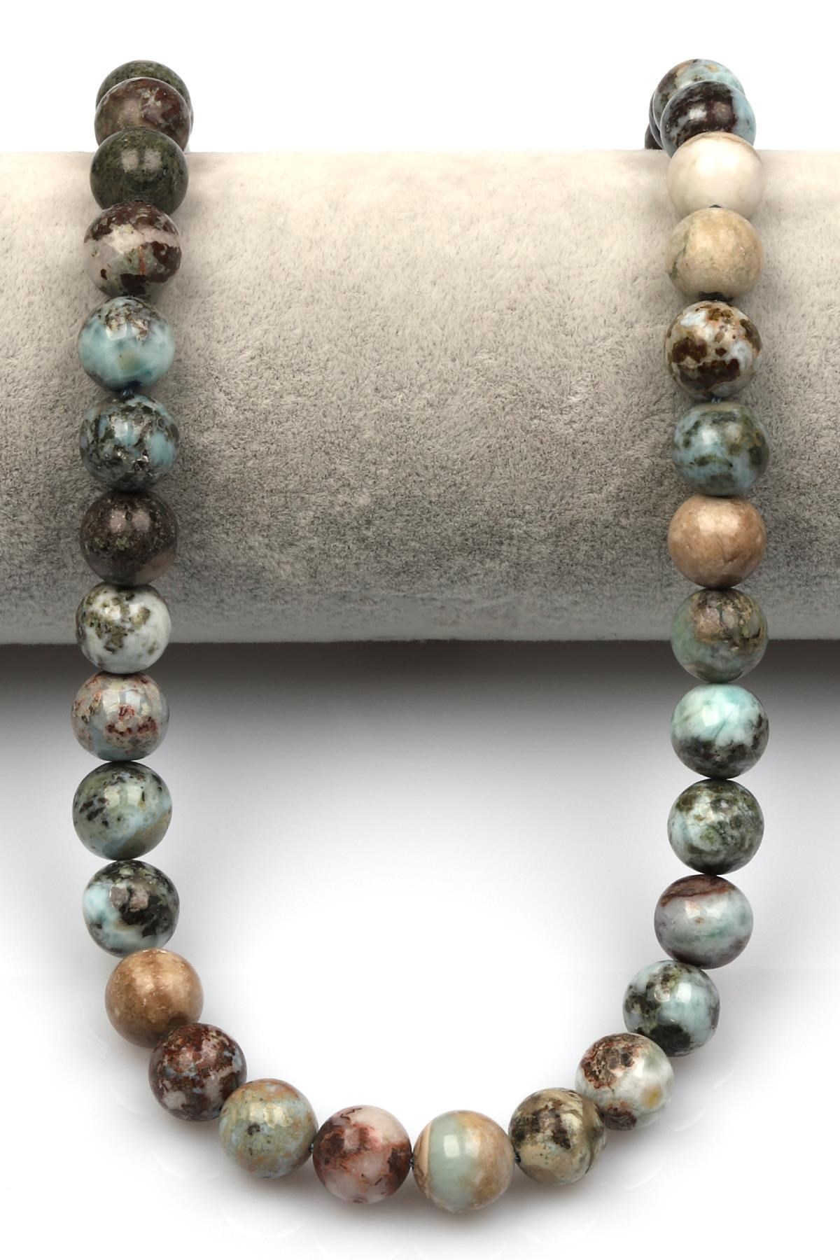 Larimar (AB Kalite) Doğal Taş Dizi 10 mm Küre Kesim