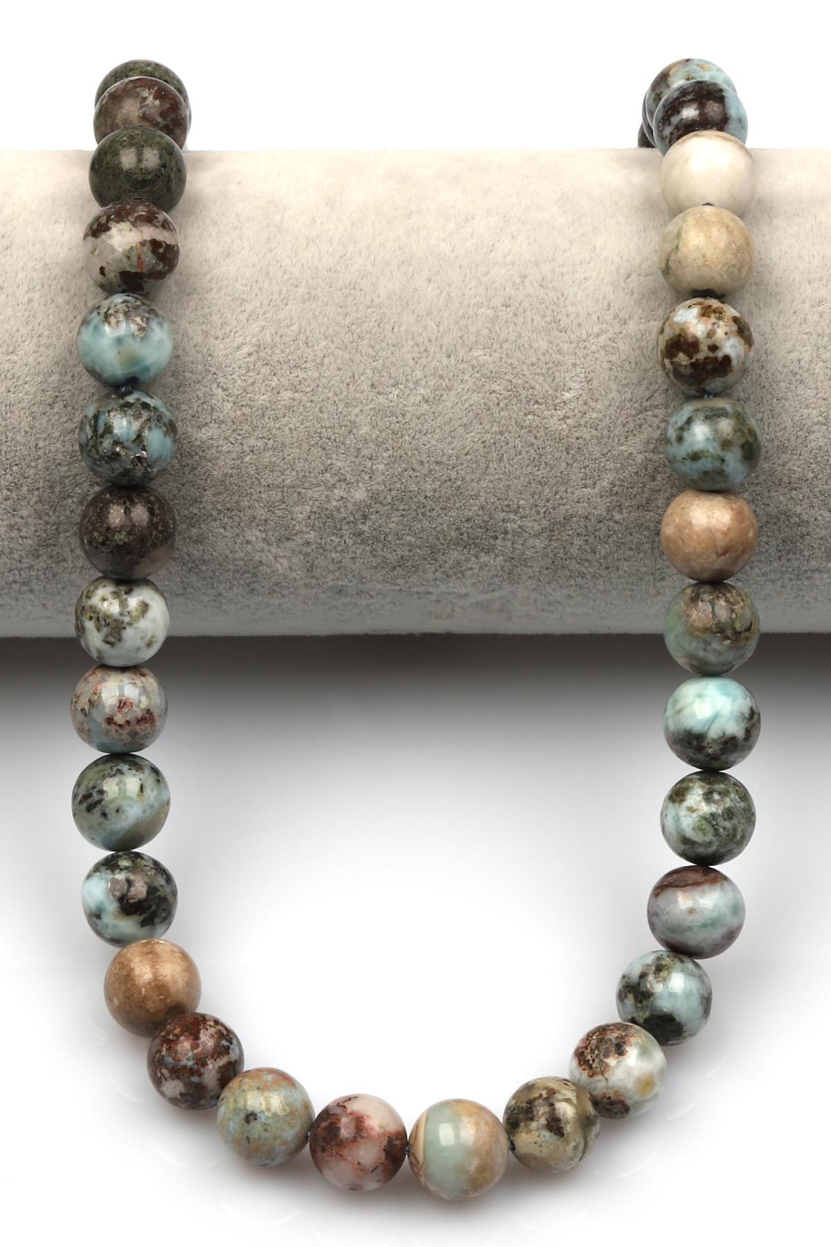 Larimar (AB Kalite) Doğal Taş Dizi 10 mm Küre Kesim