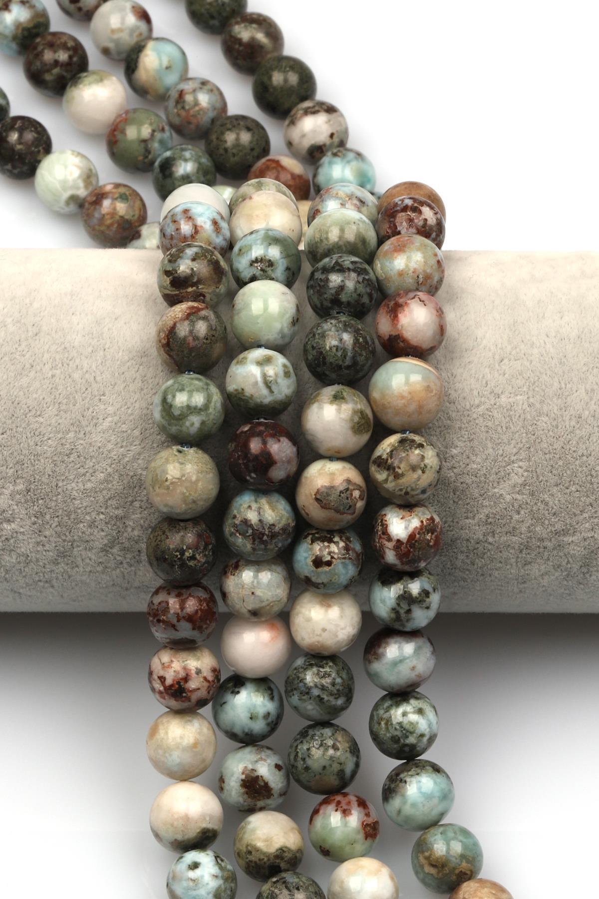 Larimar (AB Kalite) Doğal Taş Dizi 10 mm Küre Kesim