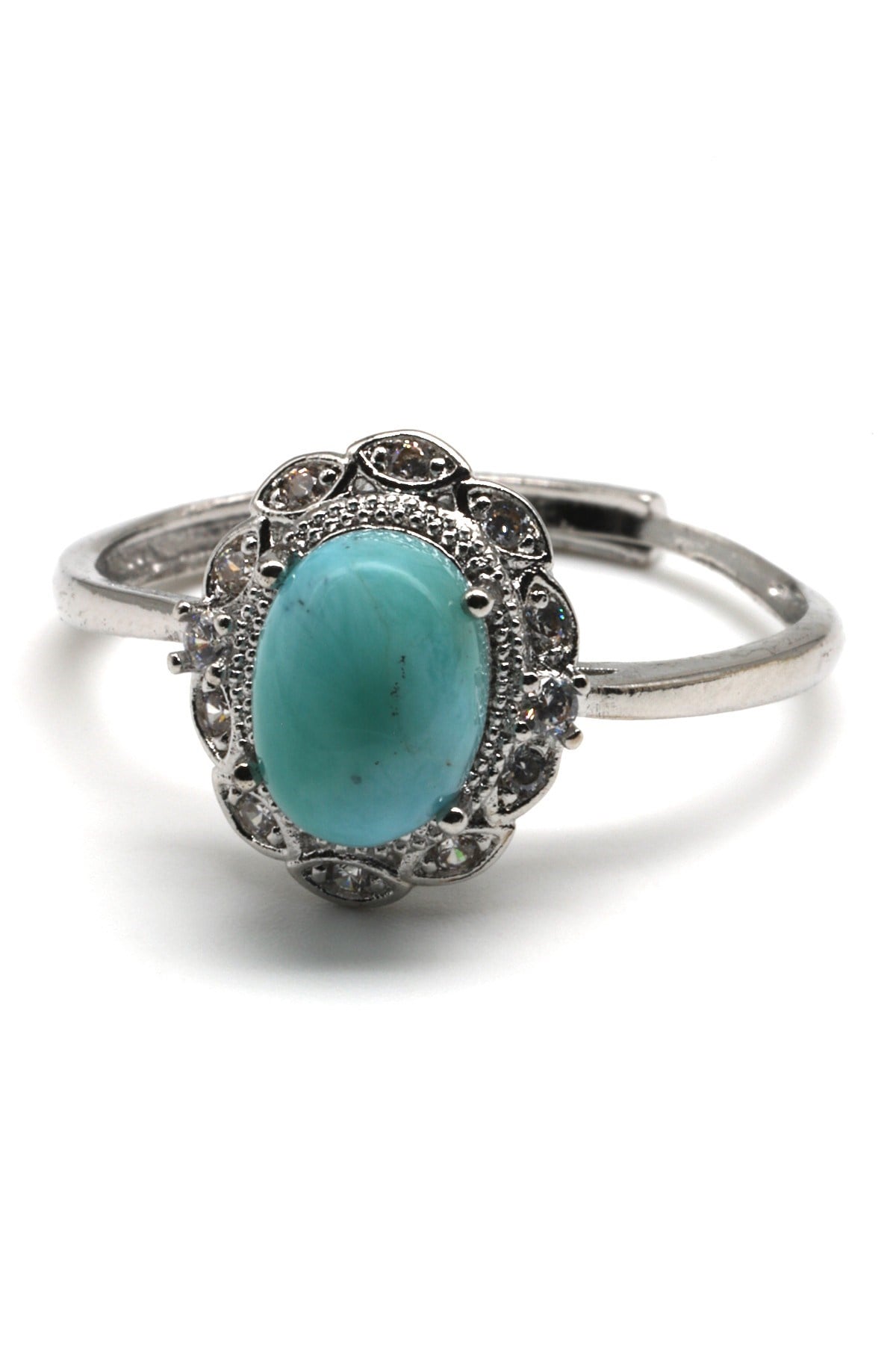 Larimar Doğal Taş Ayarlanabilir Yüzük - YZK-0162