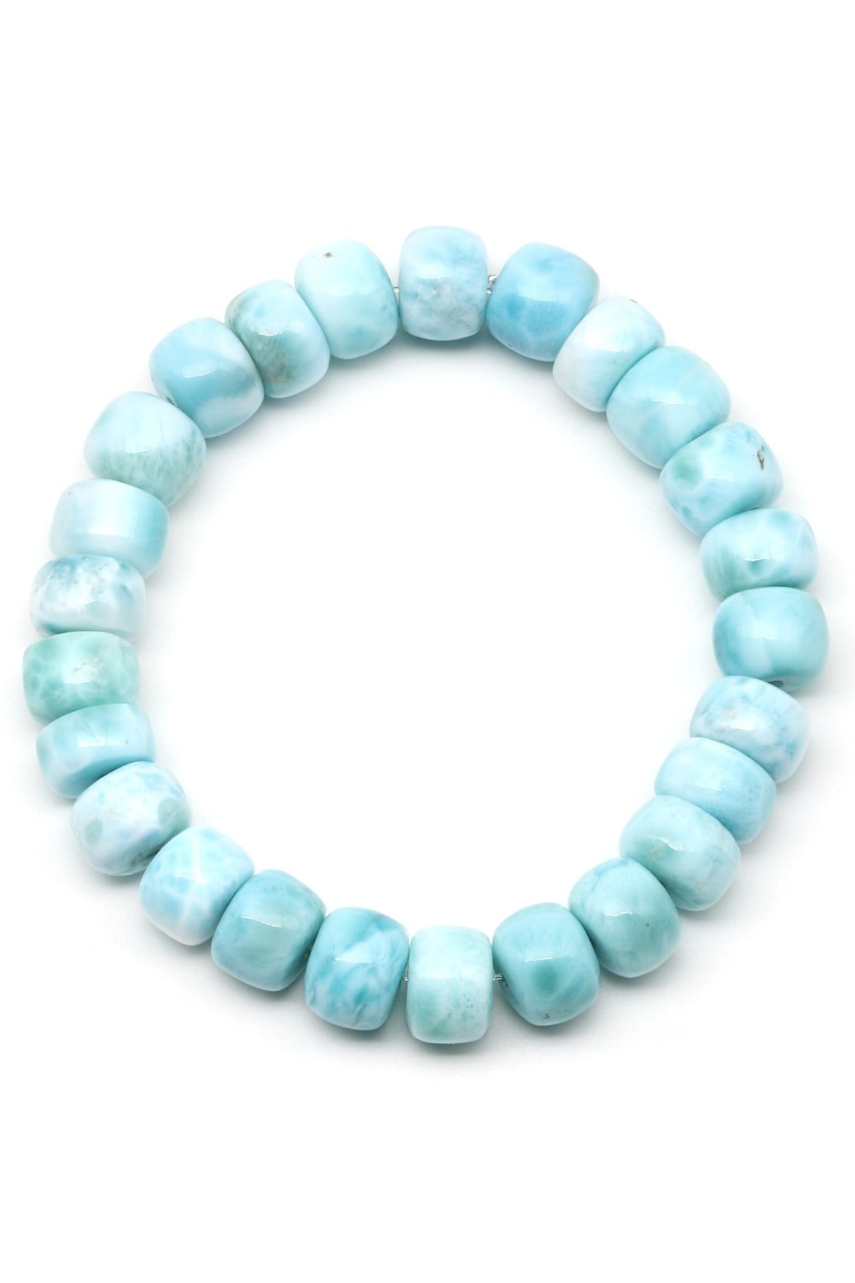 Larimar Doğal Taş Bileklik 10 x 14 mm Rondel Kesim - BLK-2107