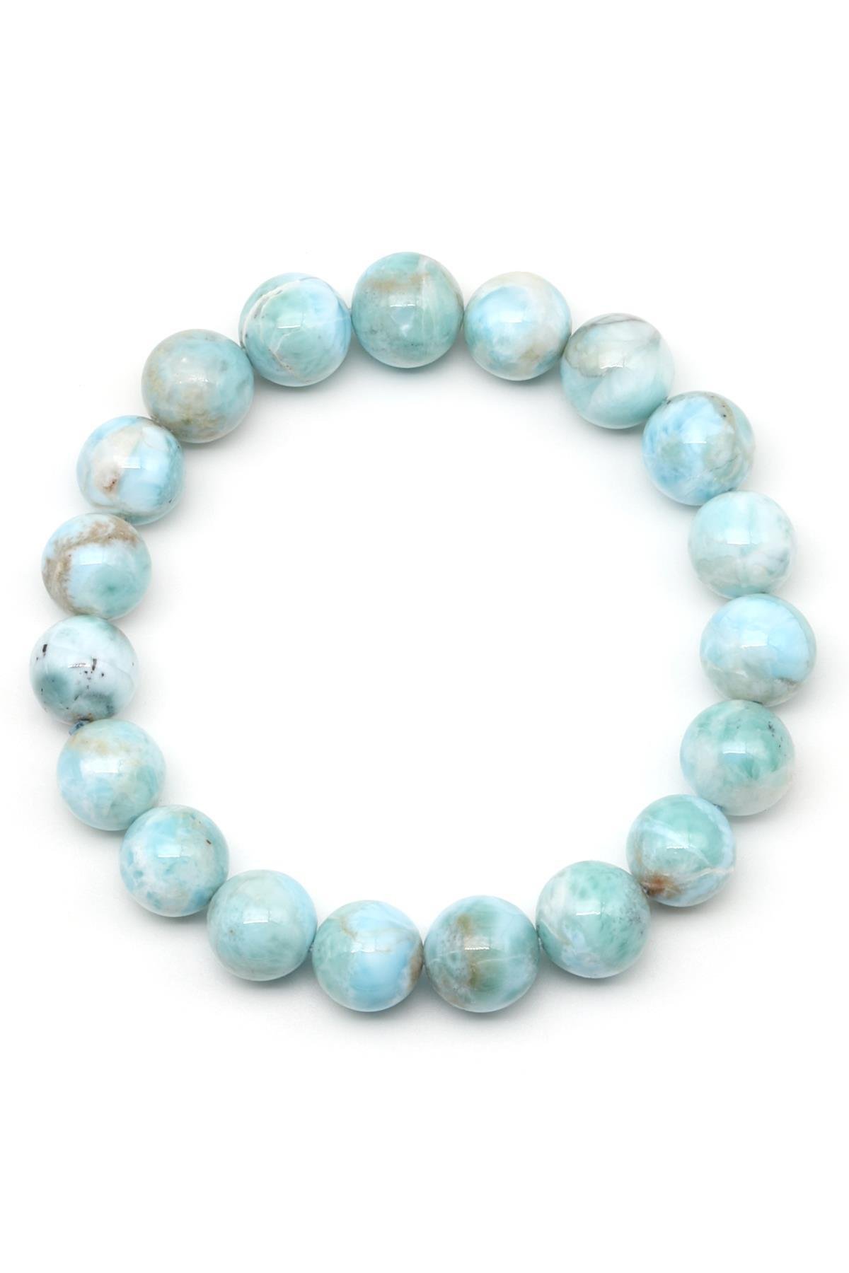 Larimar Doğal Taş Bileklik 11 mm Küre Kesim - BLK-2001