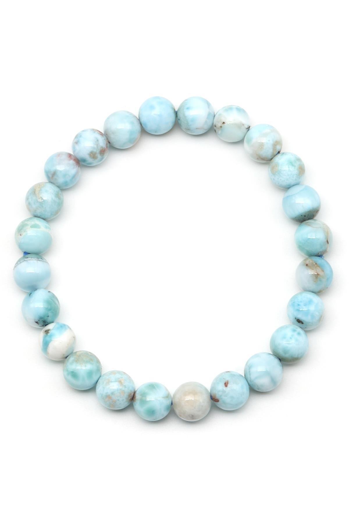 Larimar Doğal Taş Bileklik 7 mm Küre Kesim - BLK-1997